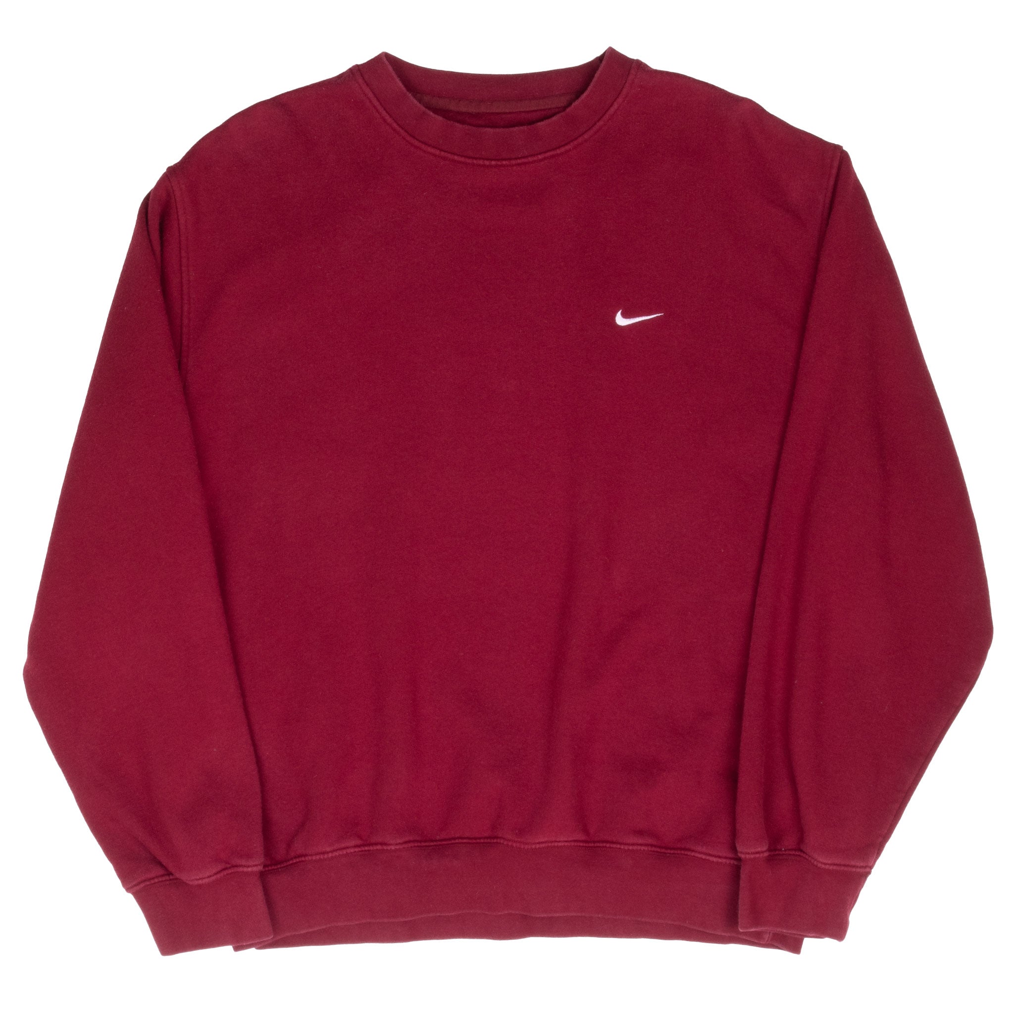 Vintage Nike Classic Swoosh Red Burgundy Sweatshirt 2000S Size Large