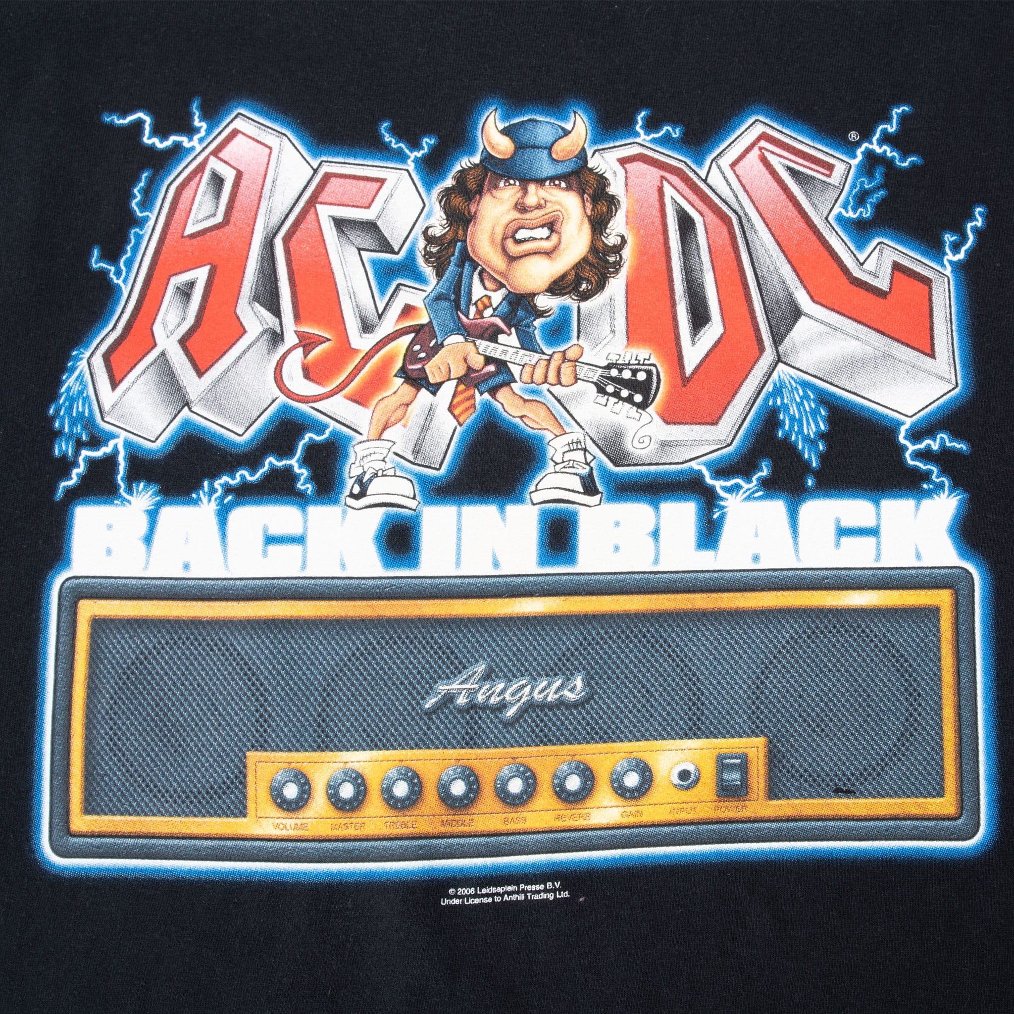 Vintage Acdc Back In Black 2006 Liquid Blue Tee Shirt Size XL