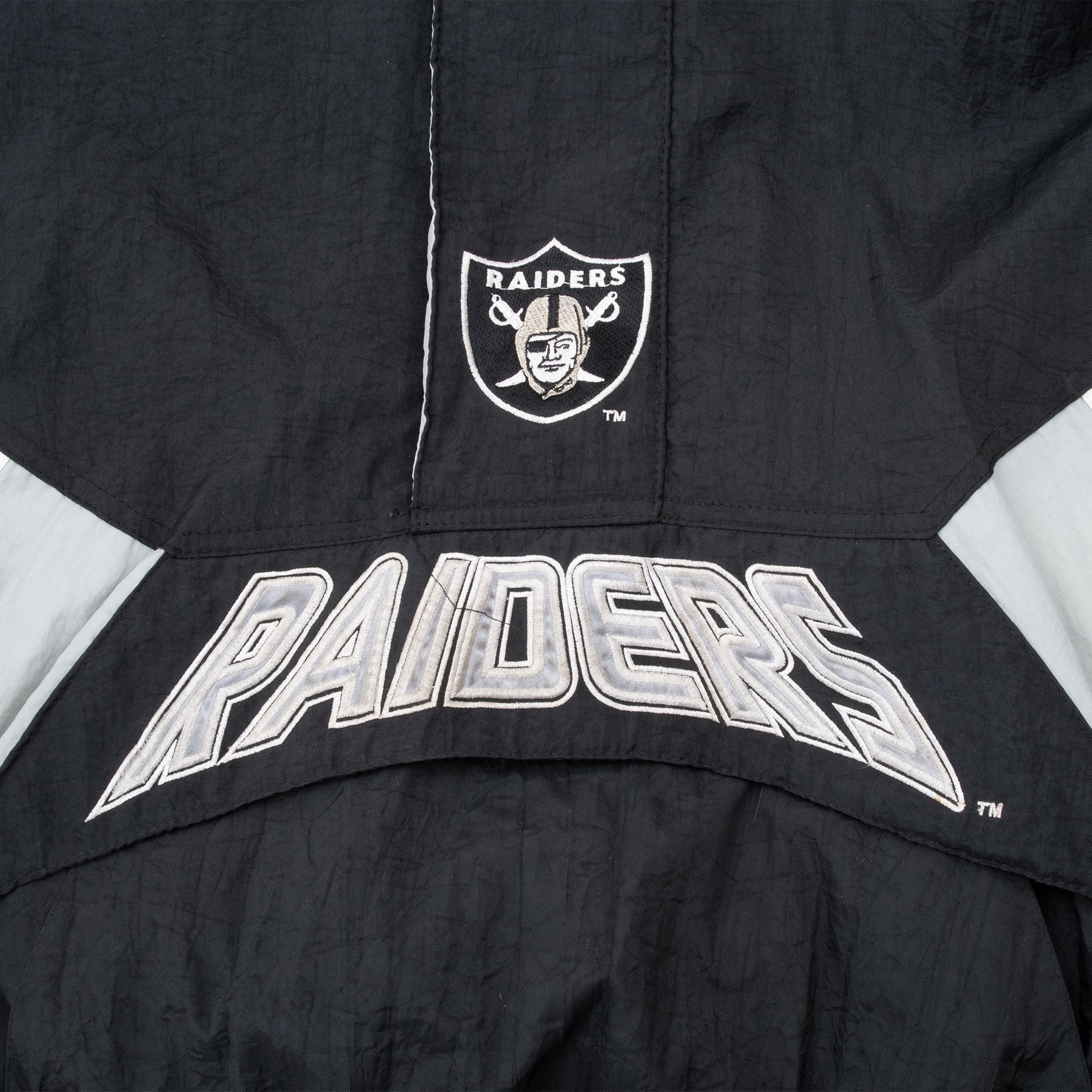 VINTAGE NFL LOS ANGELES RAIDERS STARTER PULLOVER JACKET 1990S LARGE