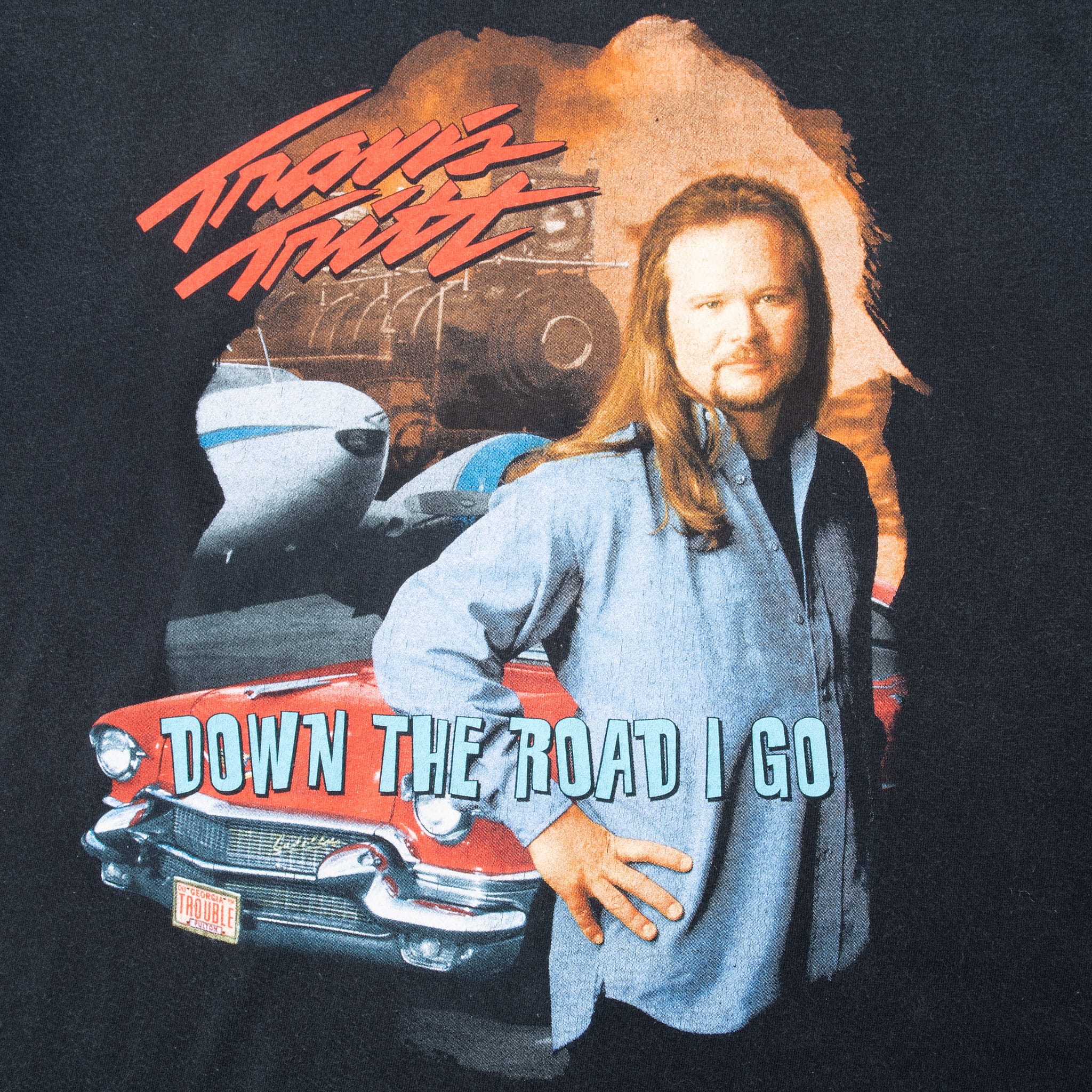 Vintage Travis Tritt Down The Road I Go 2000 Tee Shirt Size Large