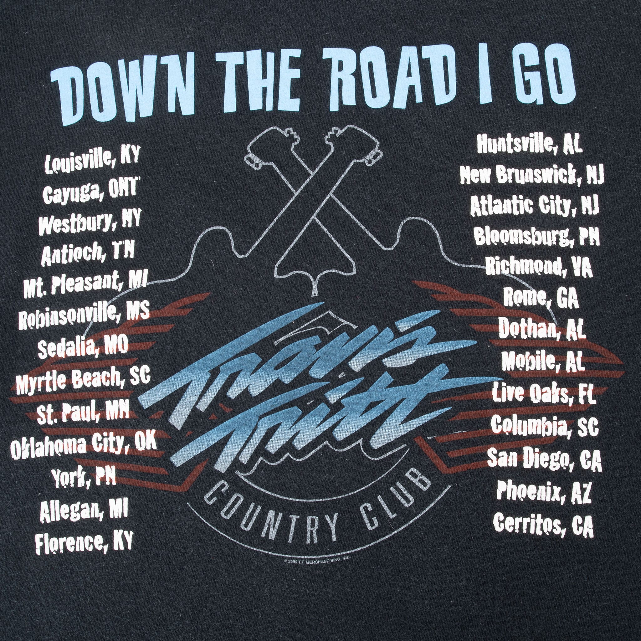 Vintage Travis Tritt Down The Road I Go 2000 Tee Shirt Size Large