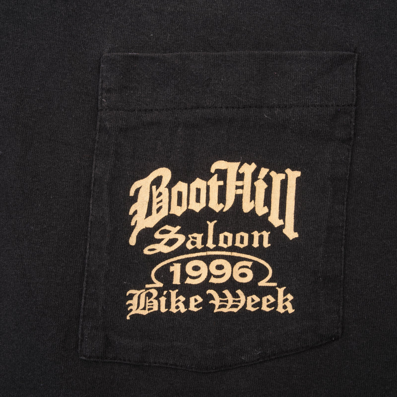 Vintage Boot Hill Saloon Bike Week 1996 Tee Shirt Size Large Made In Usa With Single Stitch Sleeves