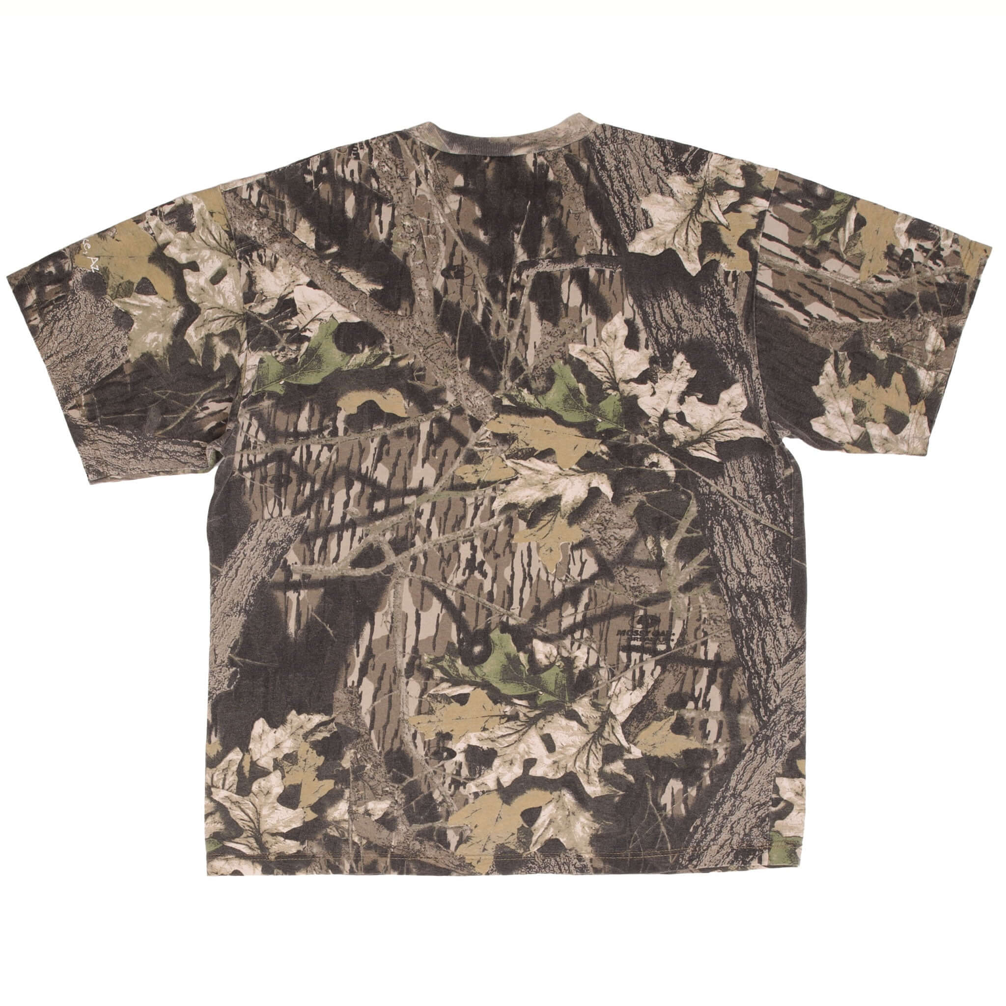 Vintage Hunting Mossy Oak Break Up Camo Eagle Print Apache Lake Arizona Tee Shirt Size Large Made In USA