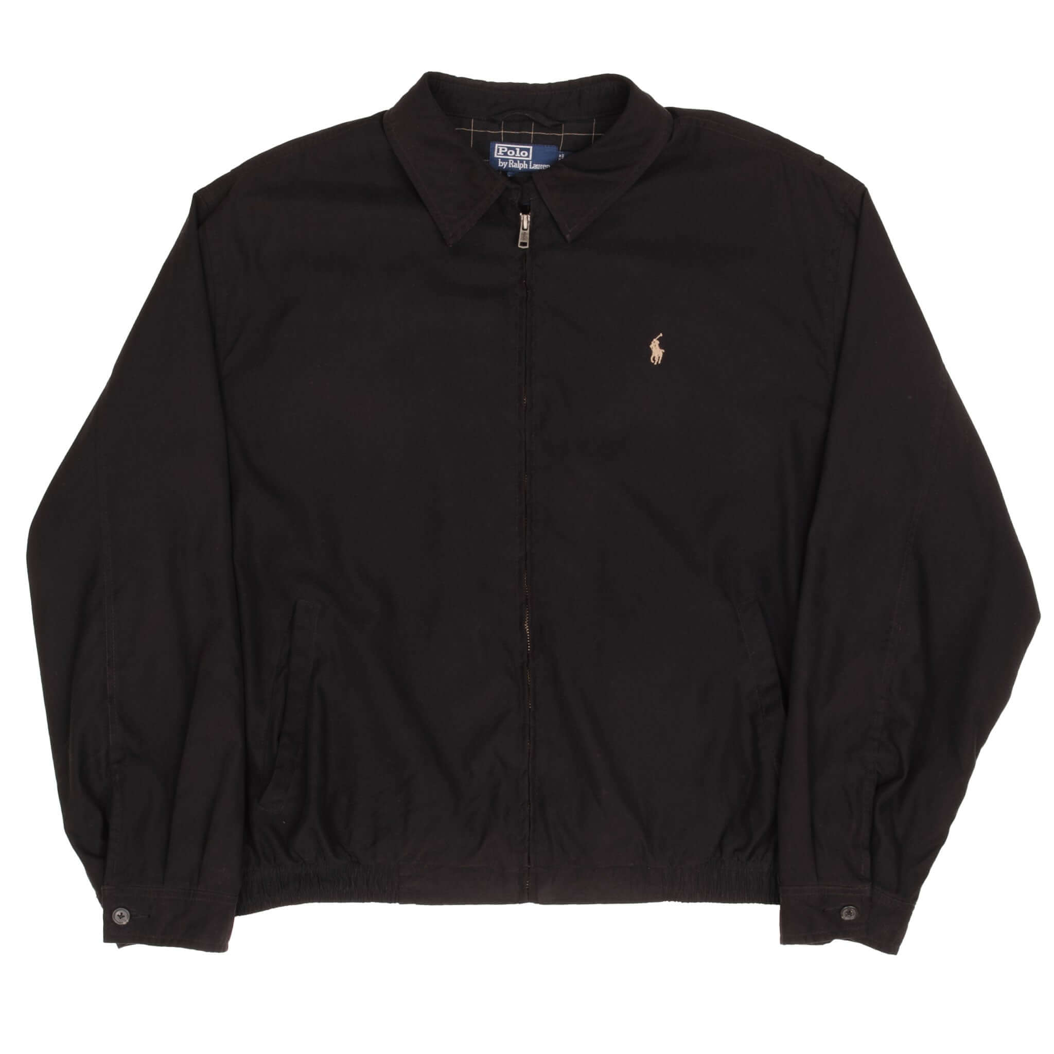 Vintage Polo Ralph Lauren Black Harrington Golf Jacket 1990S Size XL