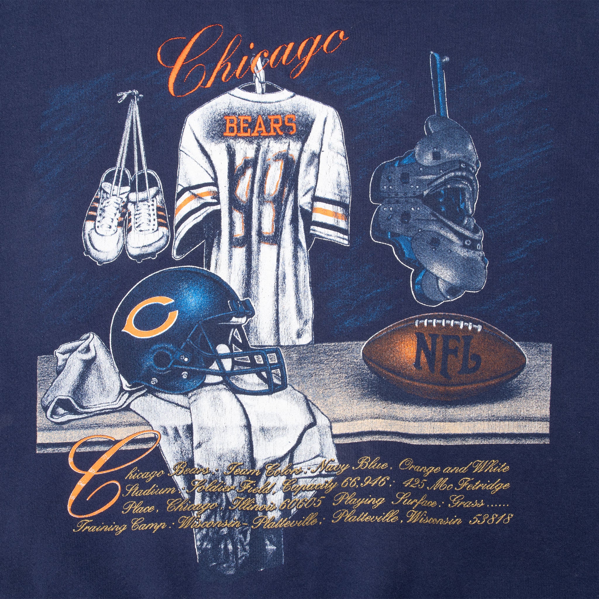 Vintage Nfl Chicago Bears Locker Room Sweatshirt 1990S Size XL Made In Usa