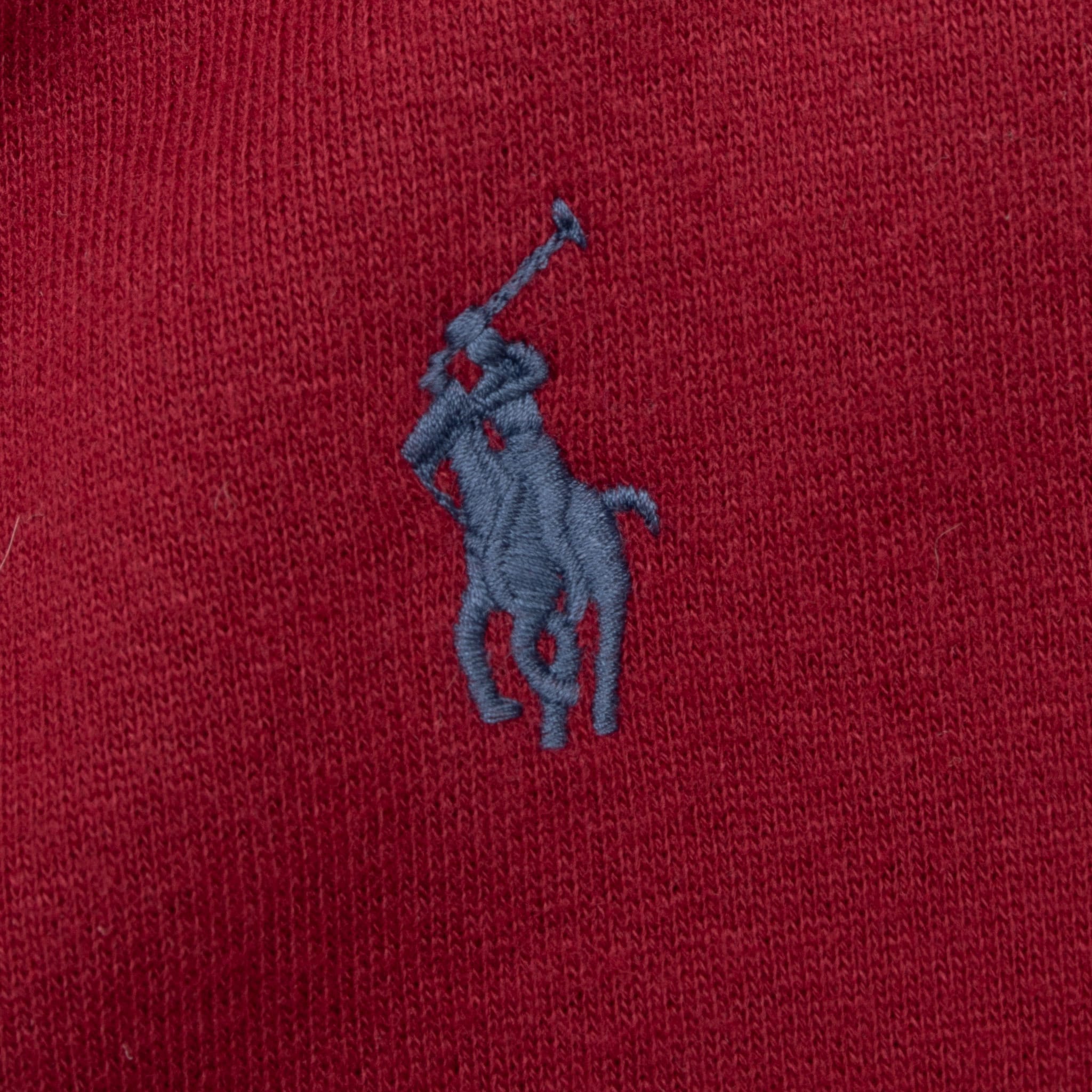 Vintage Ralph Lauren Burgundy Full Zip Hoodie Sweatshirt Size Large