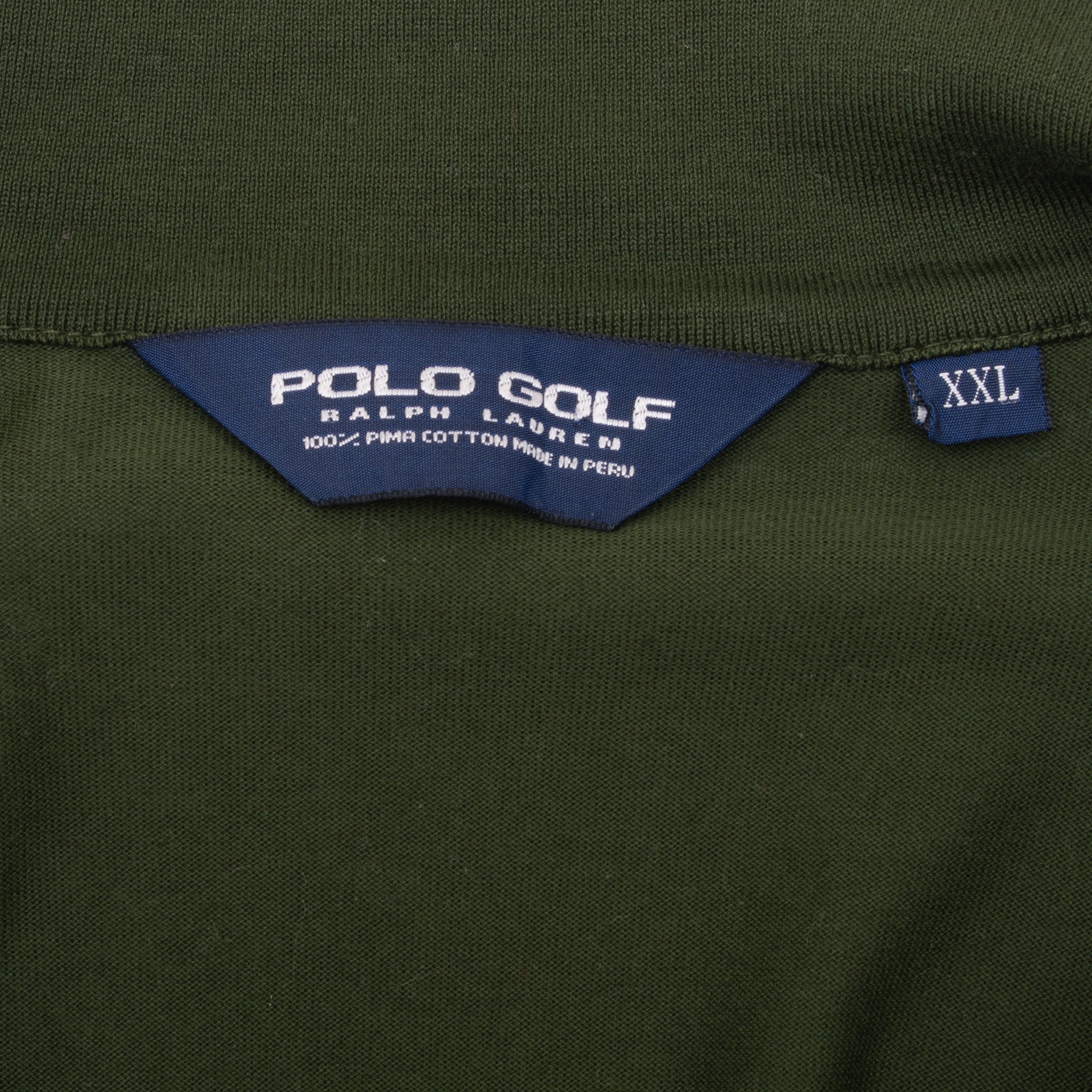 Vintage Polo Ralph Lauren Golf Green Quarter 1/4 Zip Sweater 1990S Size 2XL