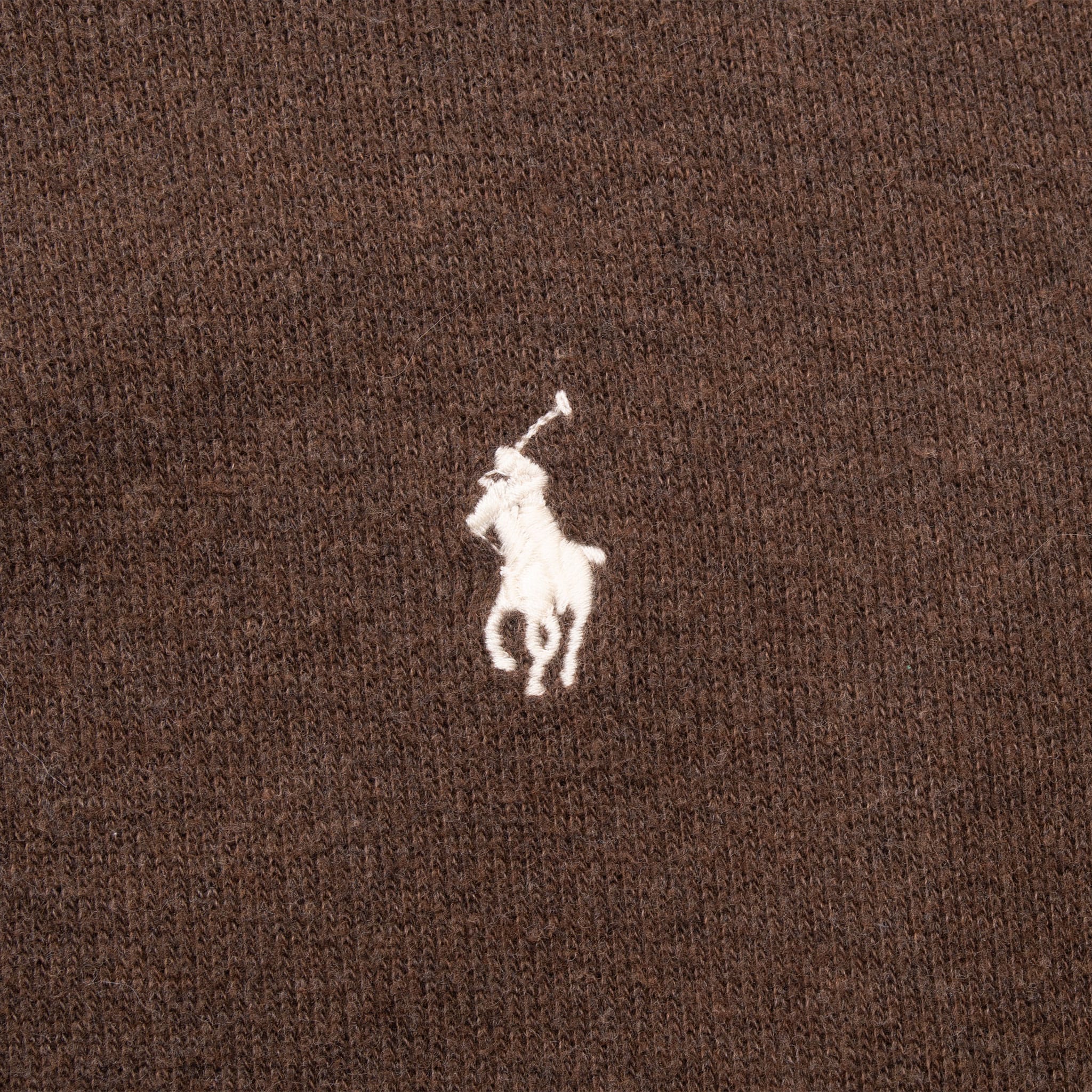 POLO RALPH LAUREN BROWN QUARTER 1/4 ZIP SWEATER SIZE XL