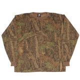 Vintage Hunting Trebark Camo Long Sleeve Pocket Tee Shirt 1990S Size Large Made In Usa With Single Stitch Hem