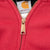 Vintage Carhartt Heavyweight Lined Full Zip Red Hoodie Sweatshirt Size 2Xl