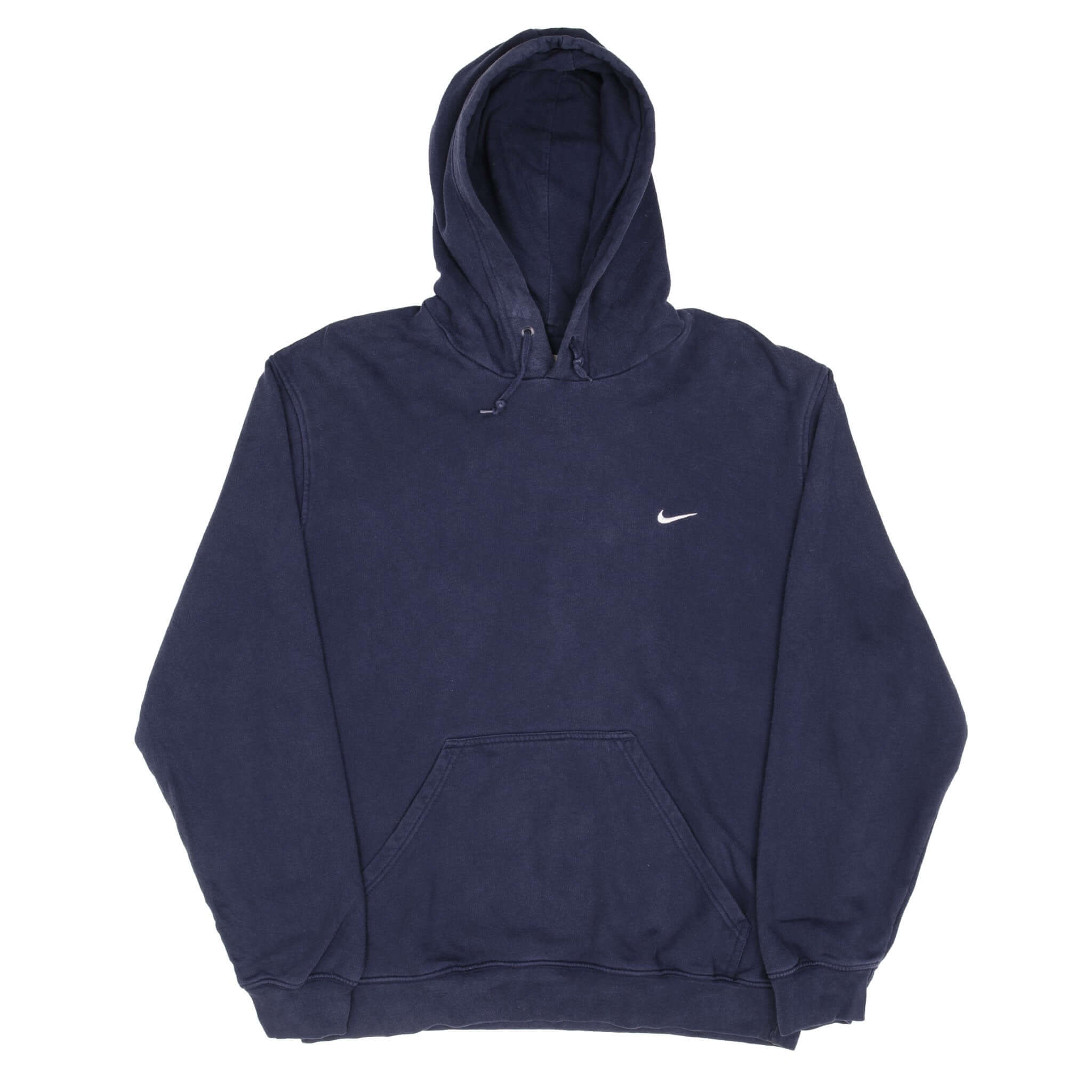 Vintage Nike Classic Swoosh Navy Hoodie Sweatshirt 2000S Size XL