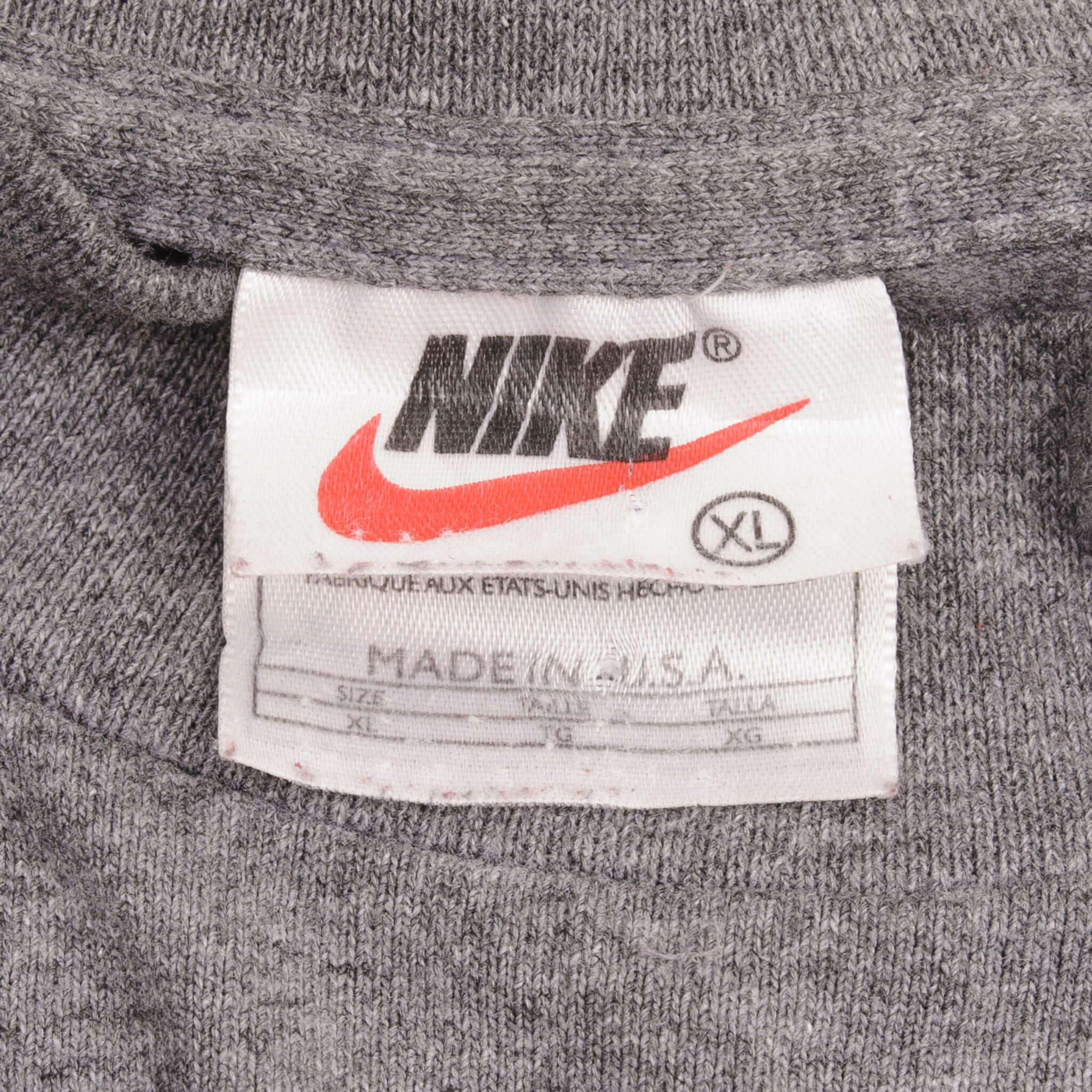 Vintage Nike Long Sleeve Turtle Neck Dark Grey Heavy Weight Tee Shirt 1990S Size XL Made In Usa