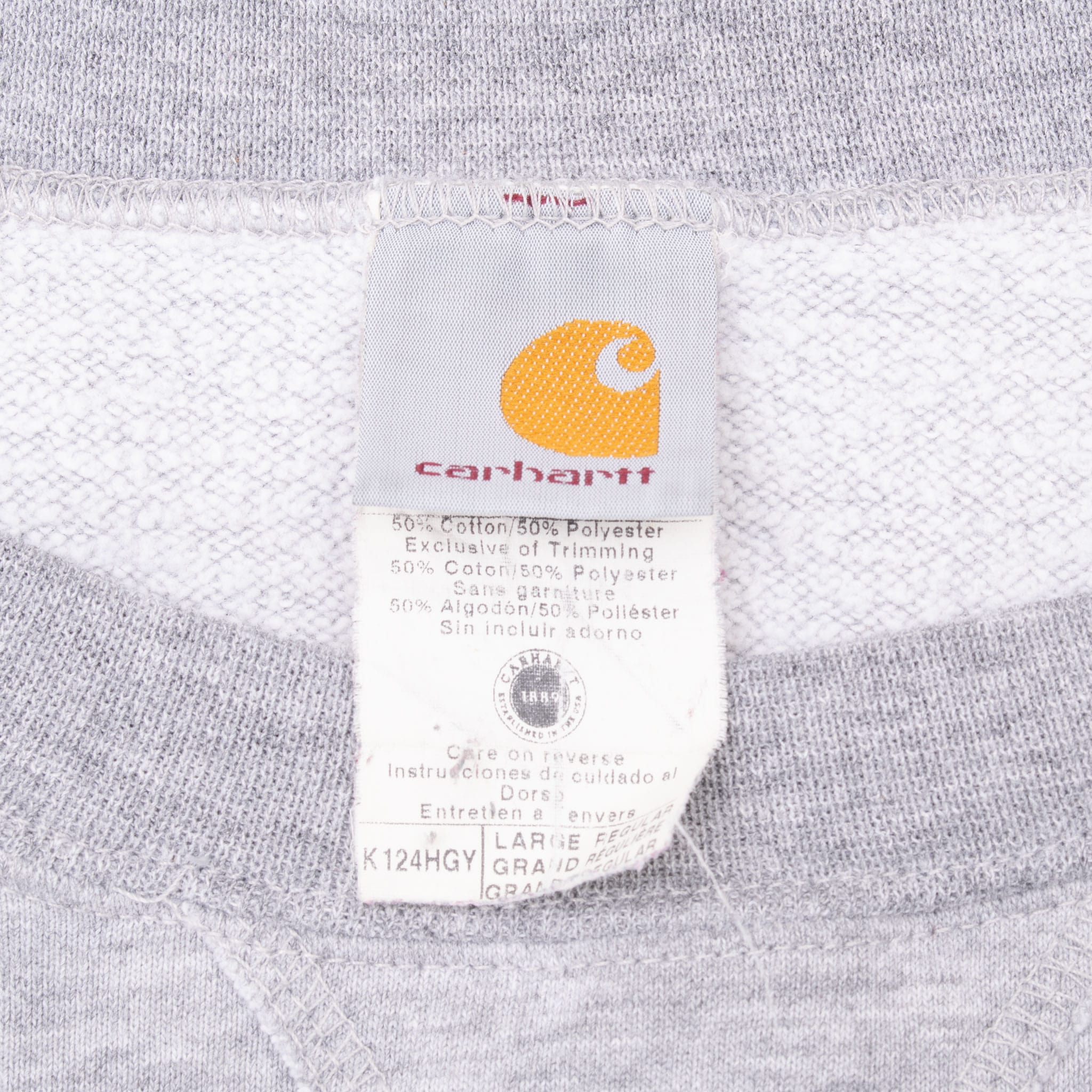 Vintage Carhartt Grey Crewneck Sweatshirt 2000S Size Large