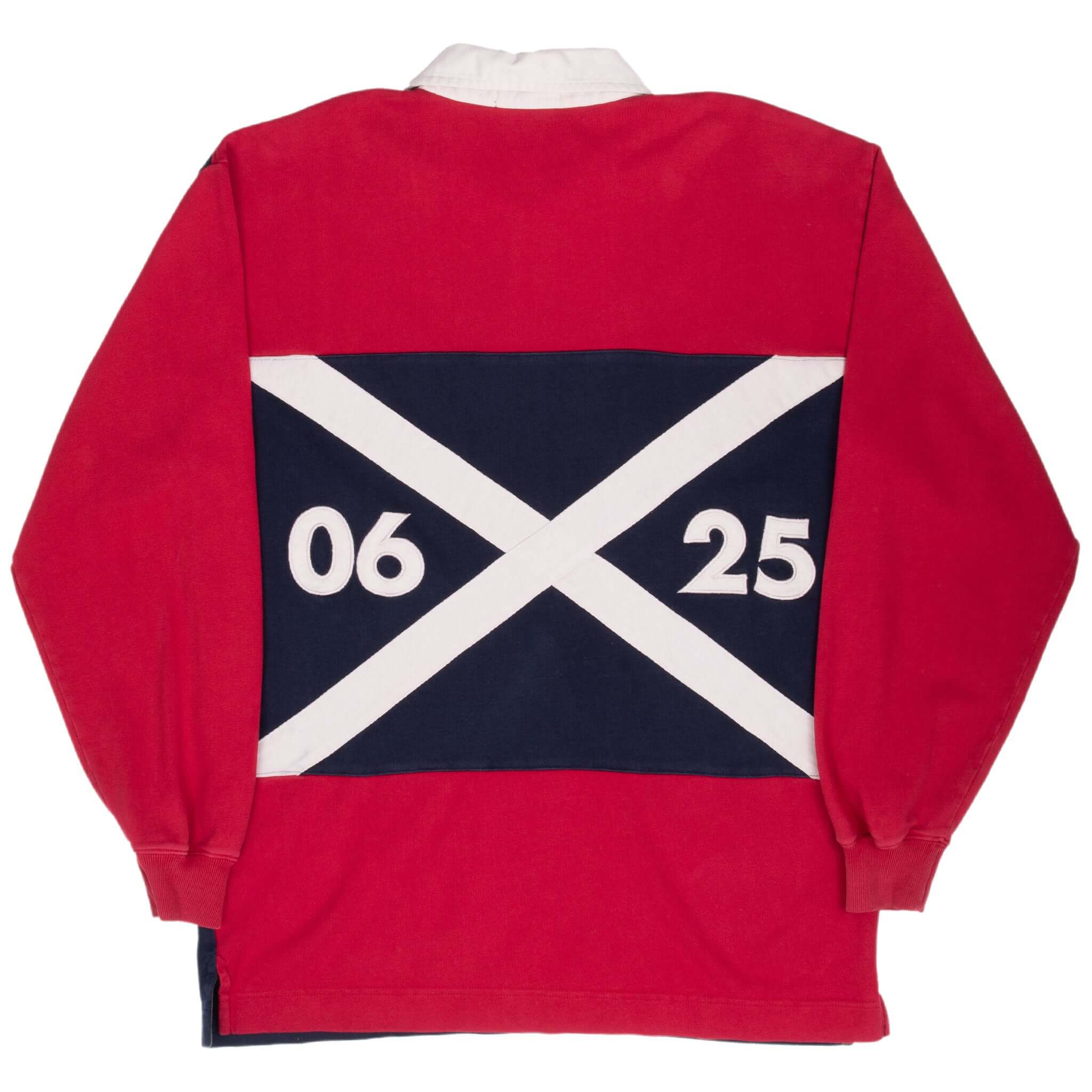 Vintage Nautica Red and Blue Rugby Polo Shirt 1990S Size Medium