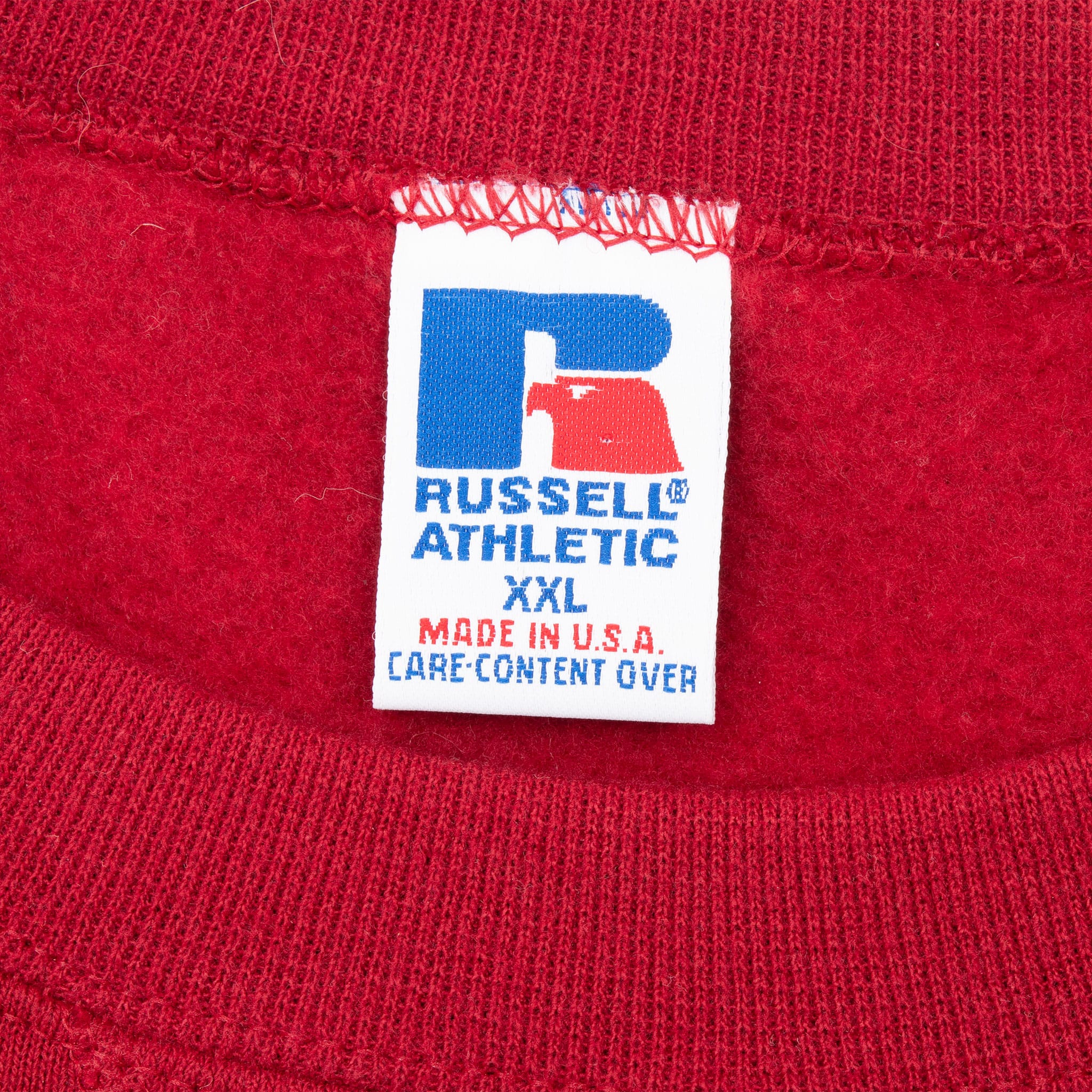 Vintage Russell Athletic Blank Red Sweatshirt 1990S Size 2Xl Made In Usa