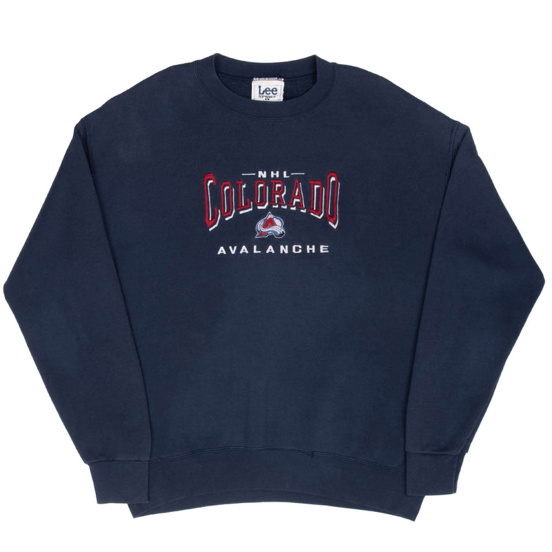 Vintage Nhl Colorado Avalanche Embroidered Sweatshirt 1990S Size Large Made In Usa