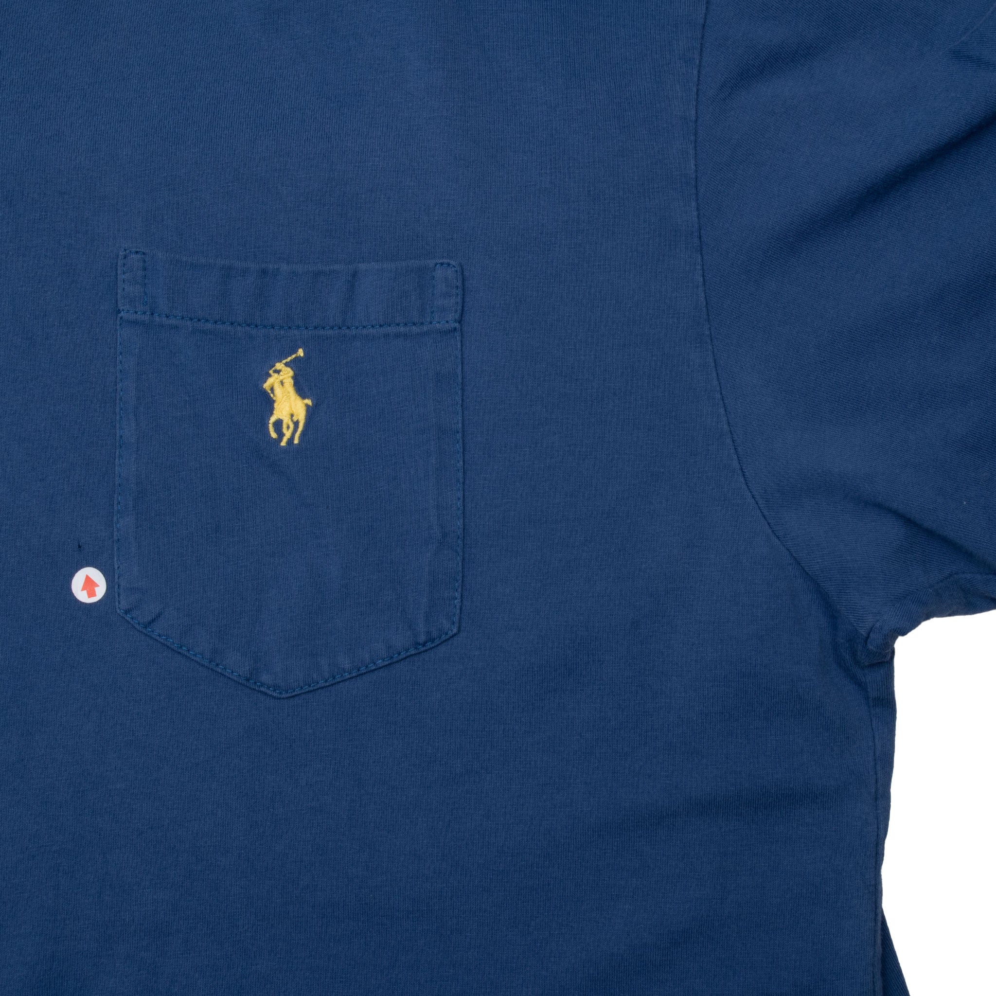 VINTAGE POLO RALPH LAUREN BLUE POCKET TEE SHIRT 1990S SIZE LARGE