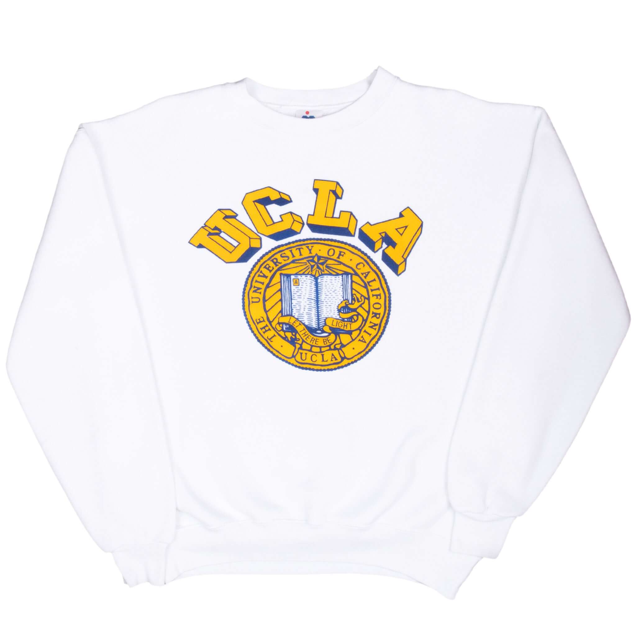Vintage NCAA Ucla White Sweatshirt 1990S Size Large Made In Usa