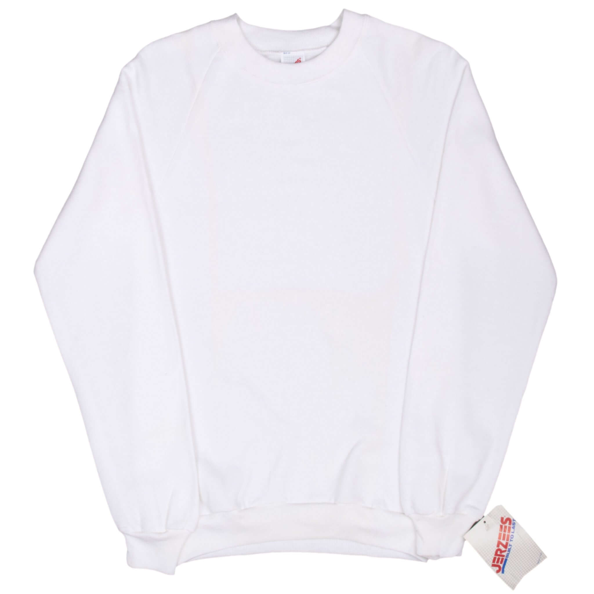 Vintage Jerzees White Blank Crewneck Sweatshirt 1990S Size Small Made In Usa Deadstock