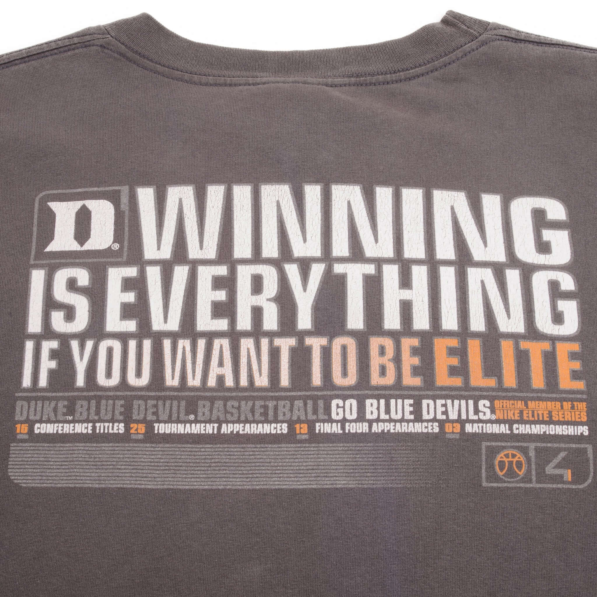 Vintage Nike Center Swoosh Ncaa Duke University Sleeve Tee Shirt 1990S Size XL