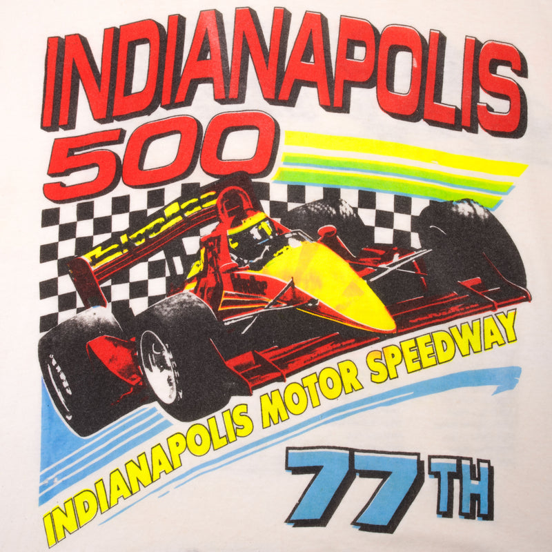 Vintage Indy Car Racing Indianapolis 500 1992 Formula 1 Tee Shirt Size XL Made In USA With Single Stitch Sleeves