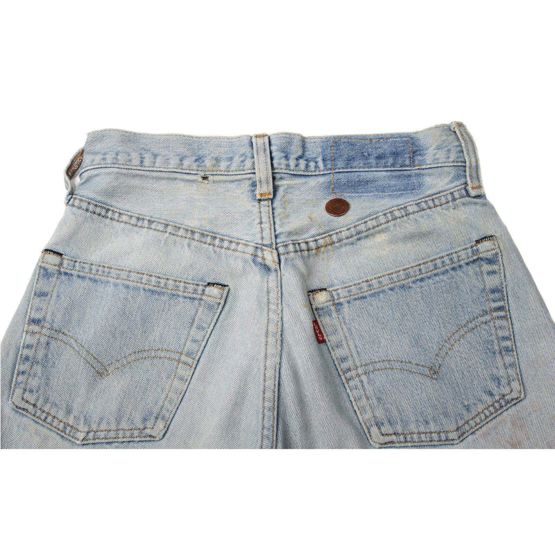 VINTAGE LEVIS 501 SHORT JEANS INDIGO WITH SELVEDGE 1980s SIZE W25 MADE IN USA