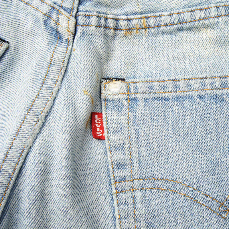 VINTAGE LEVIS 501 SHORT JEANS INDIGO WITH SELVEDGE 1980s SIZE W25 MADE IN USA