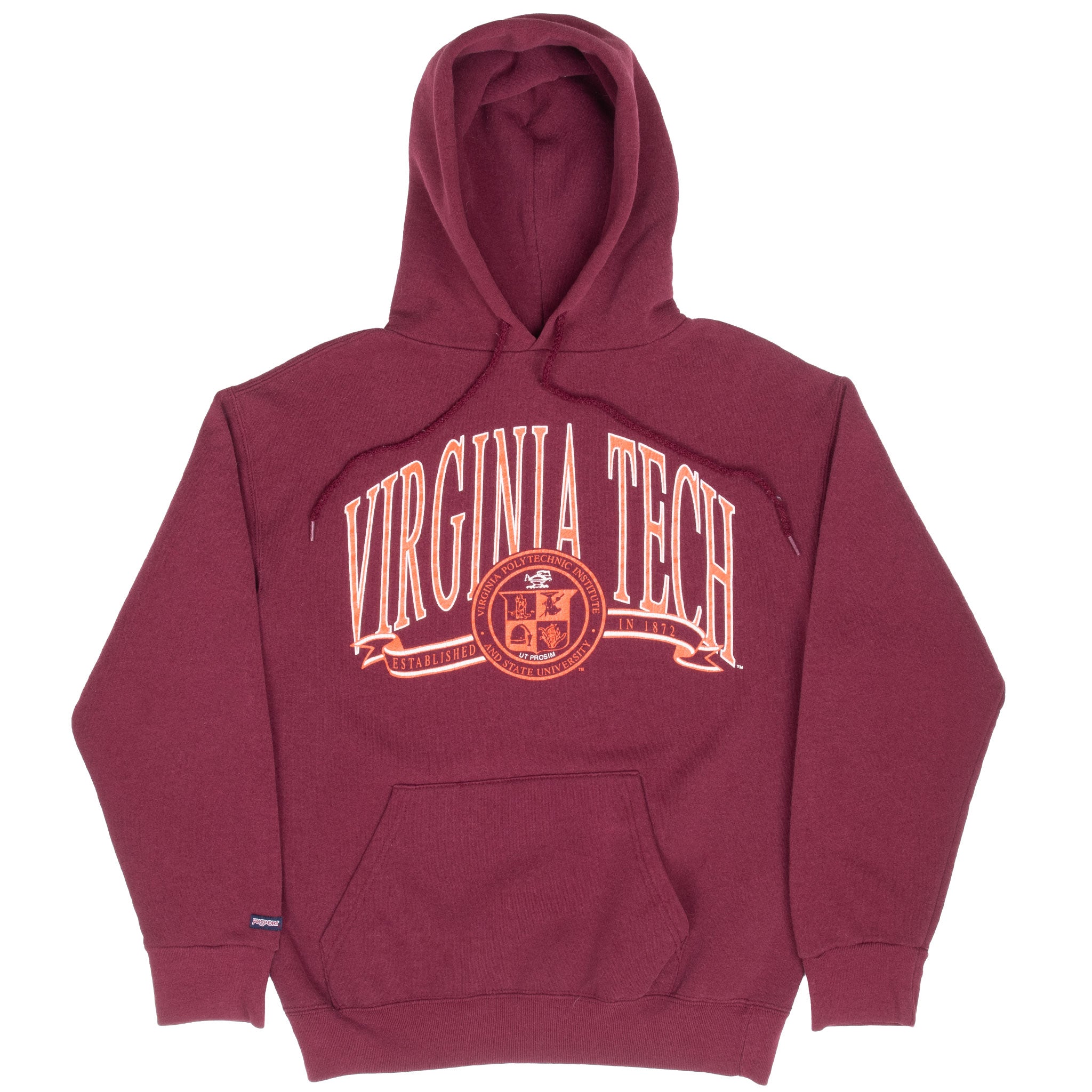 Vintage Virginia Tech University Hoodie Sweatshirt 1990S Size Medium Made In Usa