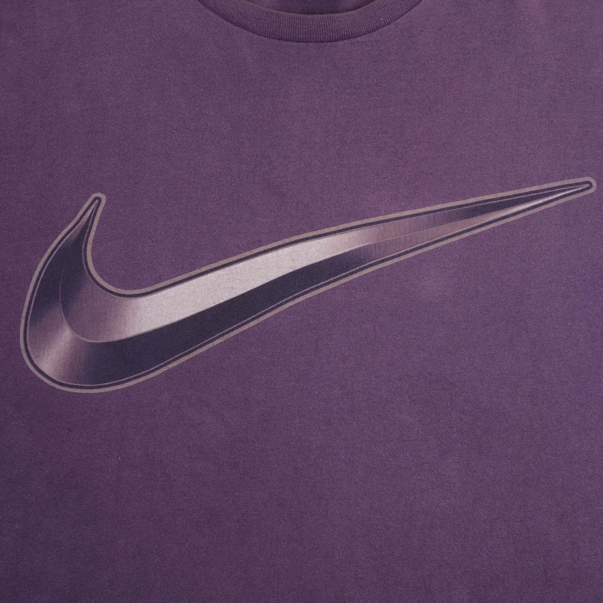 Vintage Nike Big Swoosh Purple Tee Shirt Late 1990S Size XL Made In USA