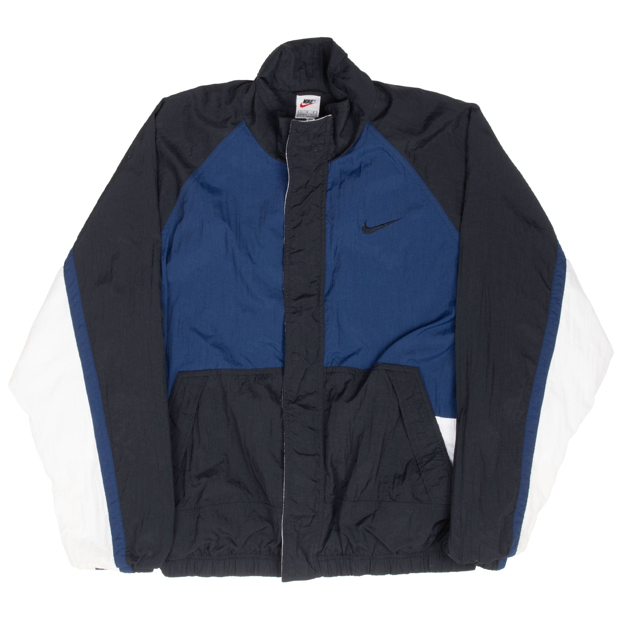 Vintage Nike Big Swoosh Blue Windbreaker Jacket 1990S Size Large