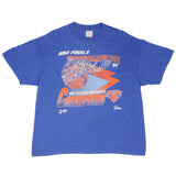 Vintage Blue NBA New York Eastern Conference Champions 1994 Tee Shirt Size XLarge With Single Stitch Sleeves. Made In USA.