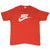 Vintage Nike Spellout Swoosh Red Tee Shirt 1970S Size XL Made In USA With Single Stitch Sleeves