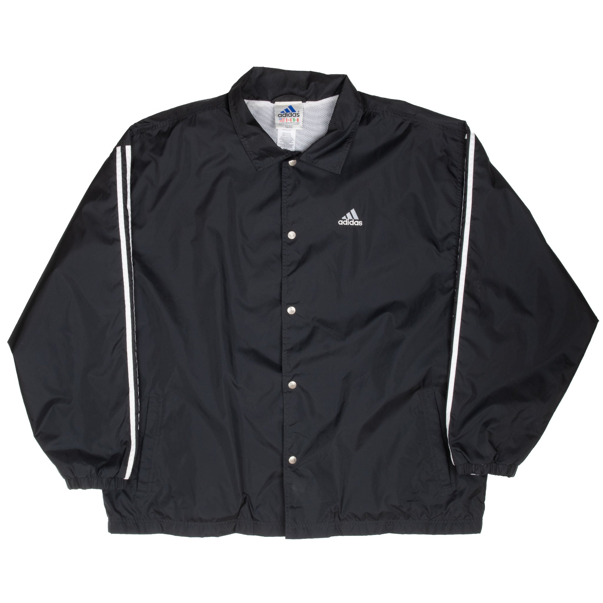 Vintage Adidas Black Windbreaker Jacket 1990S Size XL