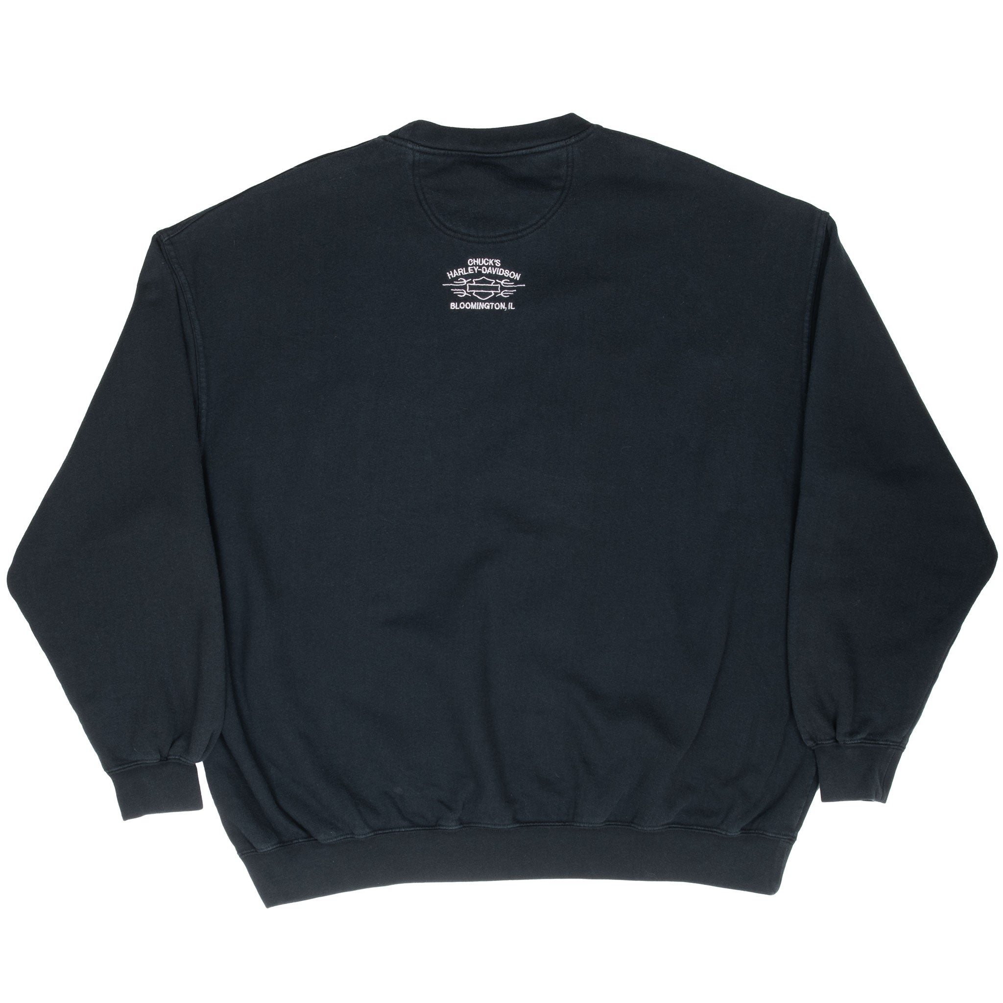 Vintage Harley Davidson Black Embroidered Sweatshirt 2000S Size 2XL