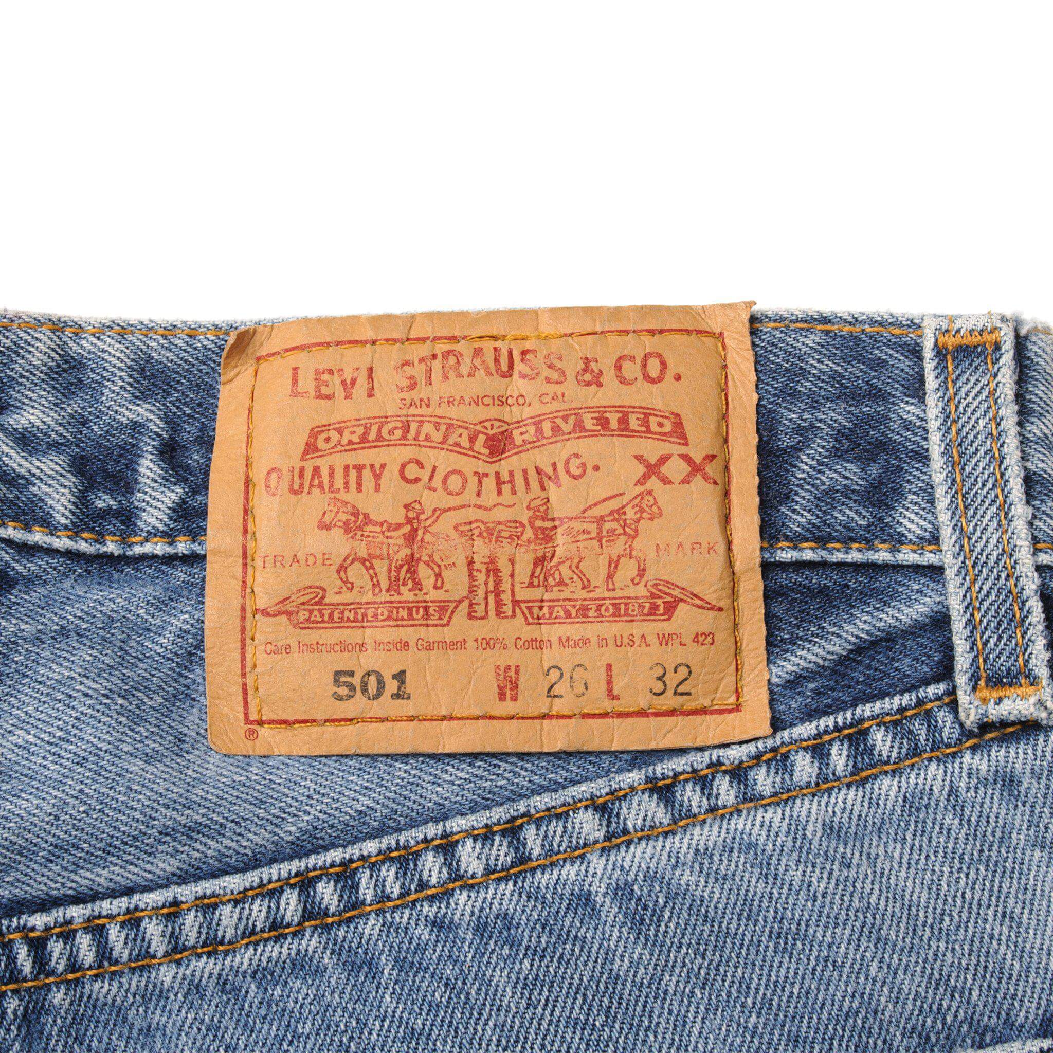 VINTAGE LEVIS 501 JEANS INDIGO 1990S SIZE W25 L30 MADE IN USA