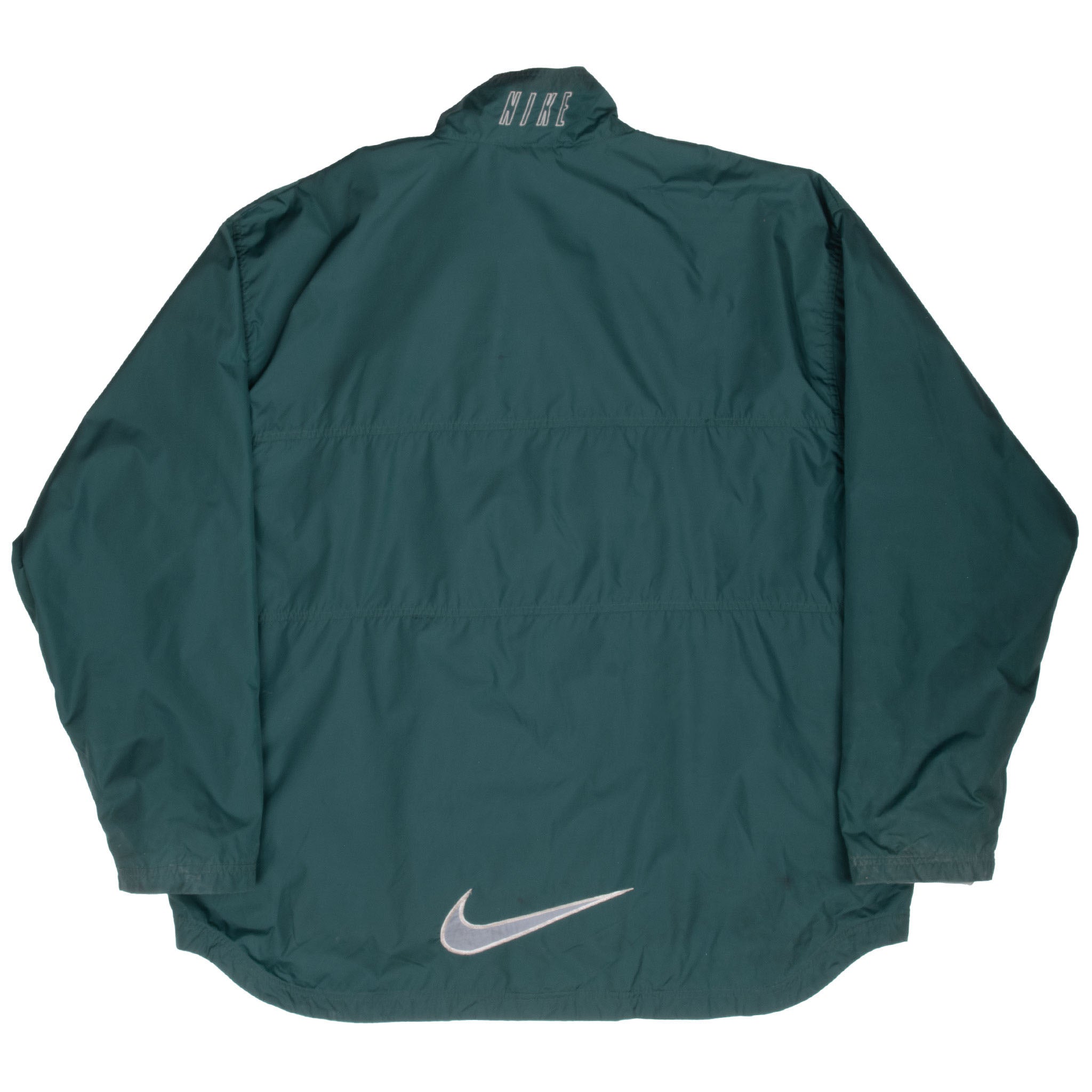 VINTAGE NIKE CLASSIC SWOOSH GREEN WINDBREAKER JACKET 1990S XL