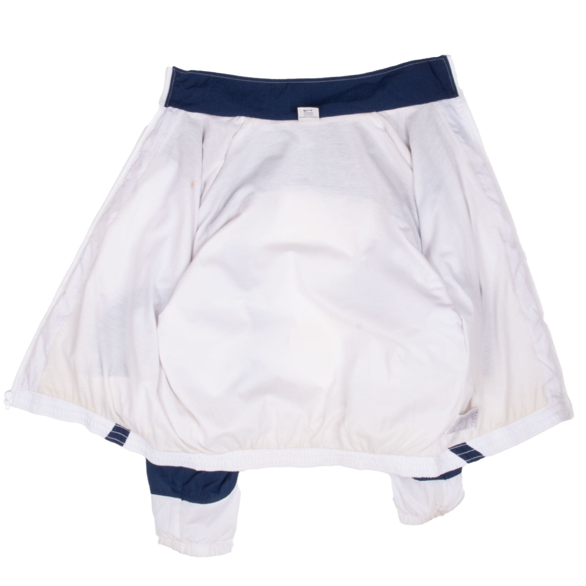 Vintage Nike Classic Swoosh Blue White Windbreaker Jacket 1990S Size Medium