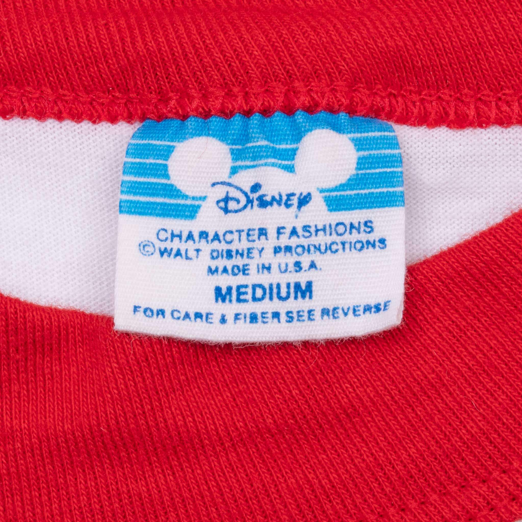 Vintage Disney Mickey Mouse Disneyland Raglan 1990S Tee Shirt Size XS Made In Usa With Single Stitch Sleeves