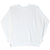 Plain back of white crewneck sweatshirt with raglan sleeves and ribbed cuffs and hem