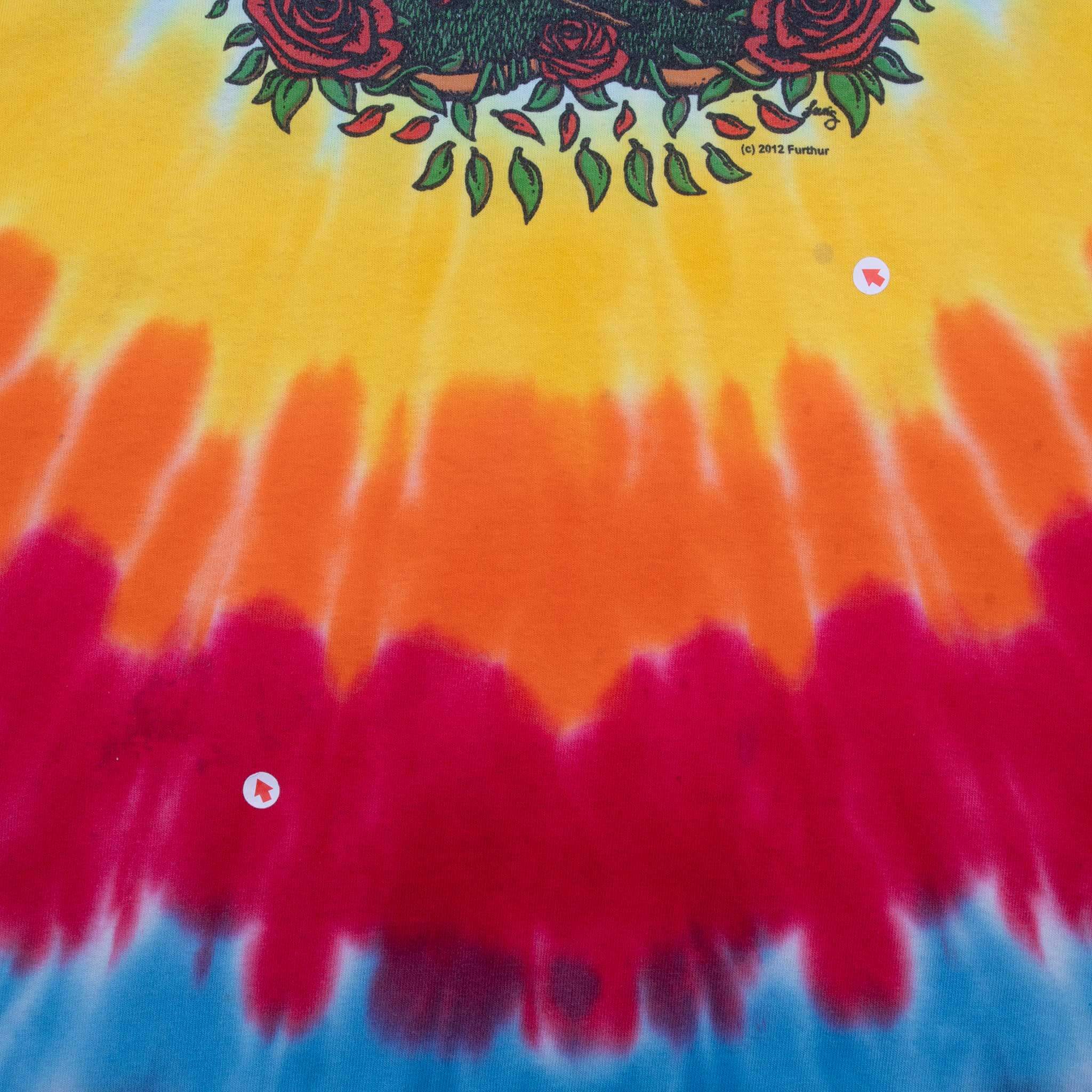 VINTAGE TIE DYE FURTHUR GRATEFUL DEAD TEE SHIRT 2012 2XL