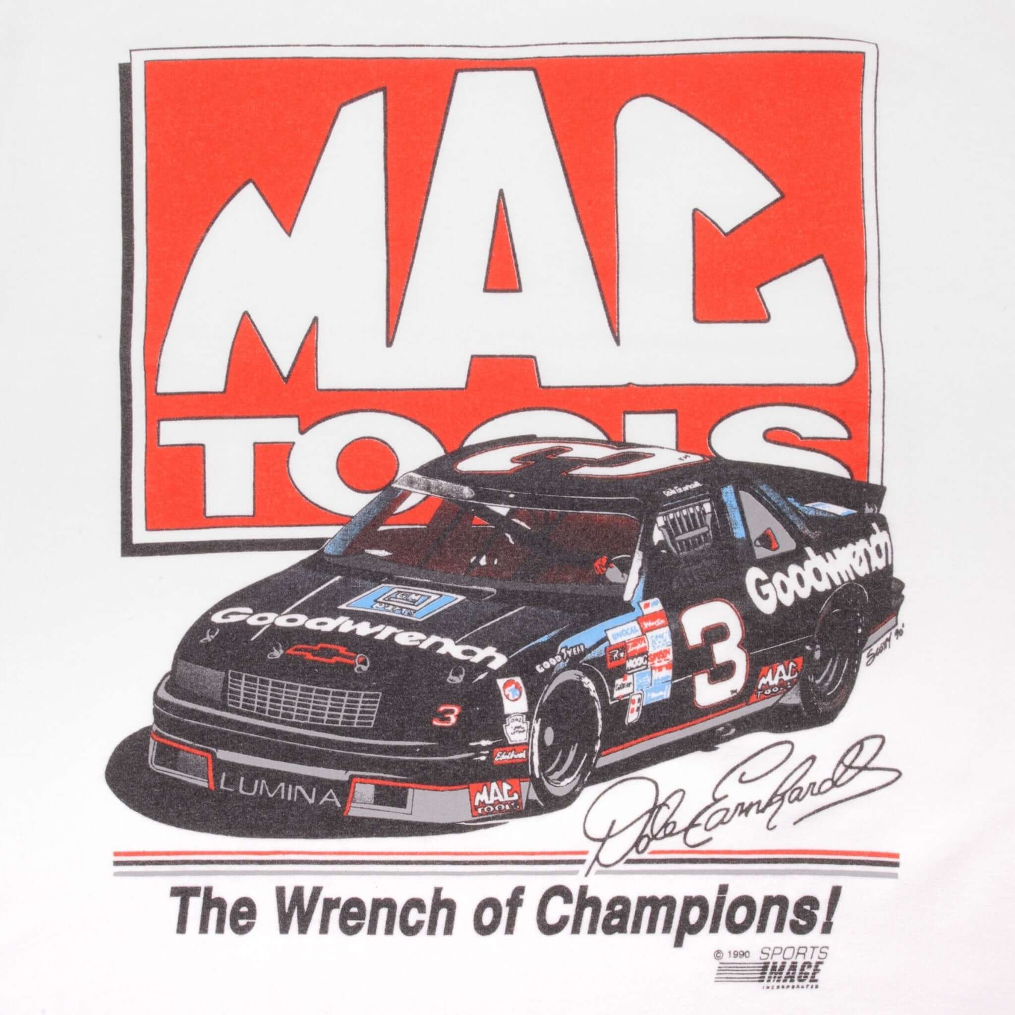 Vintage Nascar Dale Earnhardt 1990 Tee Shirt Medium Made In Usa With Single Stitch Sleeves