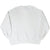 Back of plain white crewneck sweatshirt with ribbed cuffs and hem