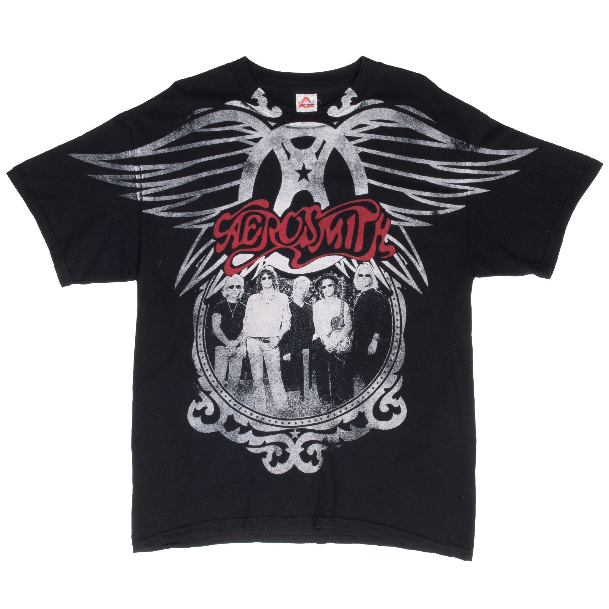 Vintage Aerosmith Tour 2009 All Over Print Tee Shirt Size Large