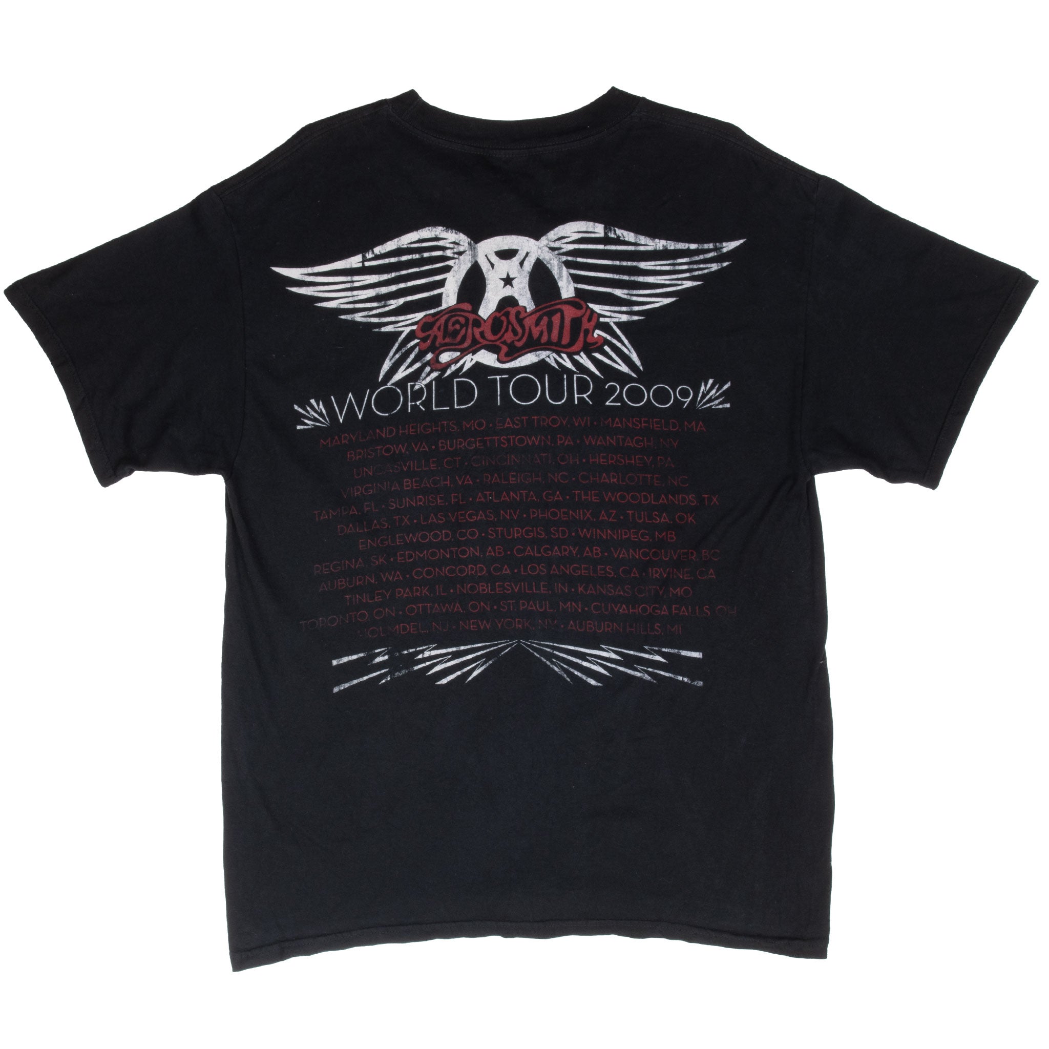 Vintage Aerosmith Tour 2009 All Over Print Tee Shirt Size Large