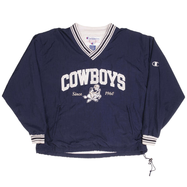 Vintage Nfl Champion Dallas Cowboys Pullover Windbreaker Jacket 1990S Size Large