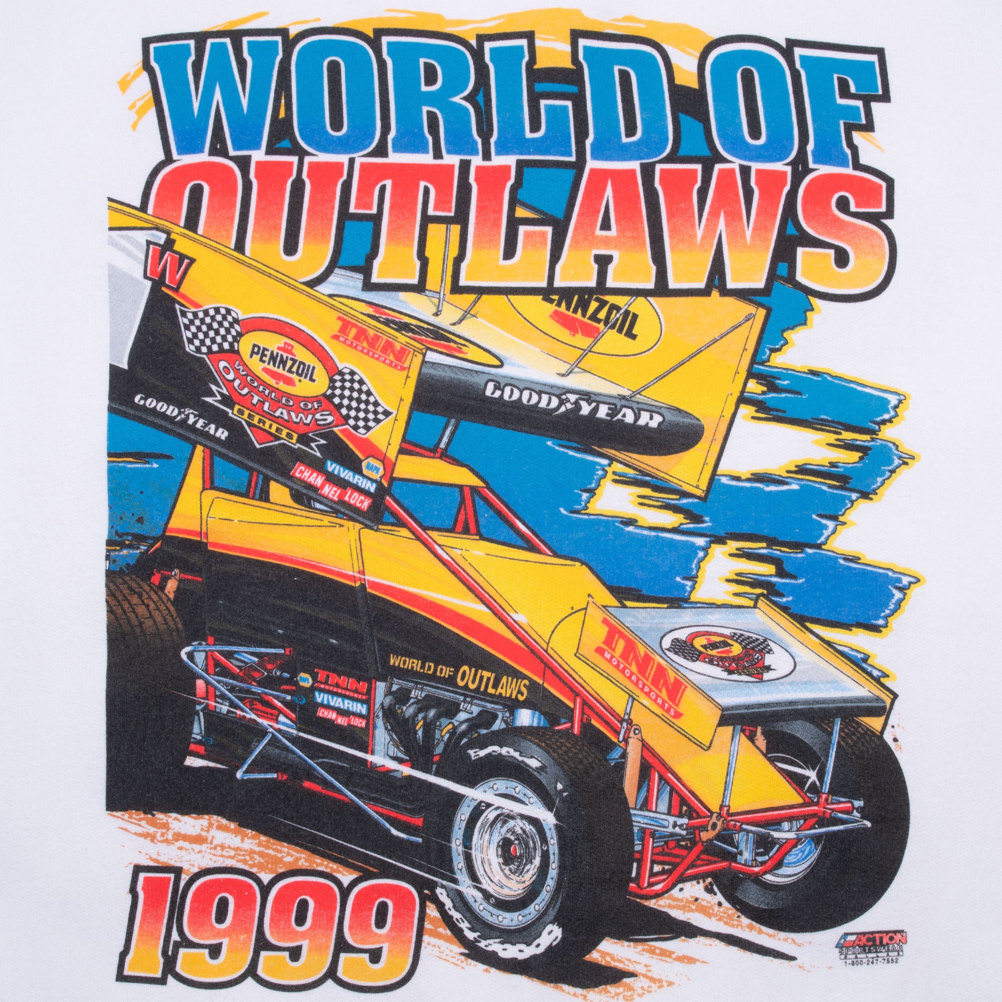Vintage Dirt Racing World Of Outlaws Tour 1999 Sweatshirt Size XL