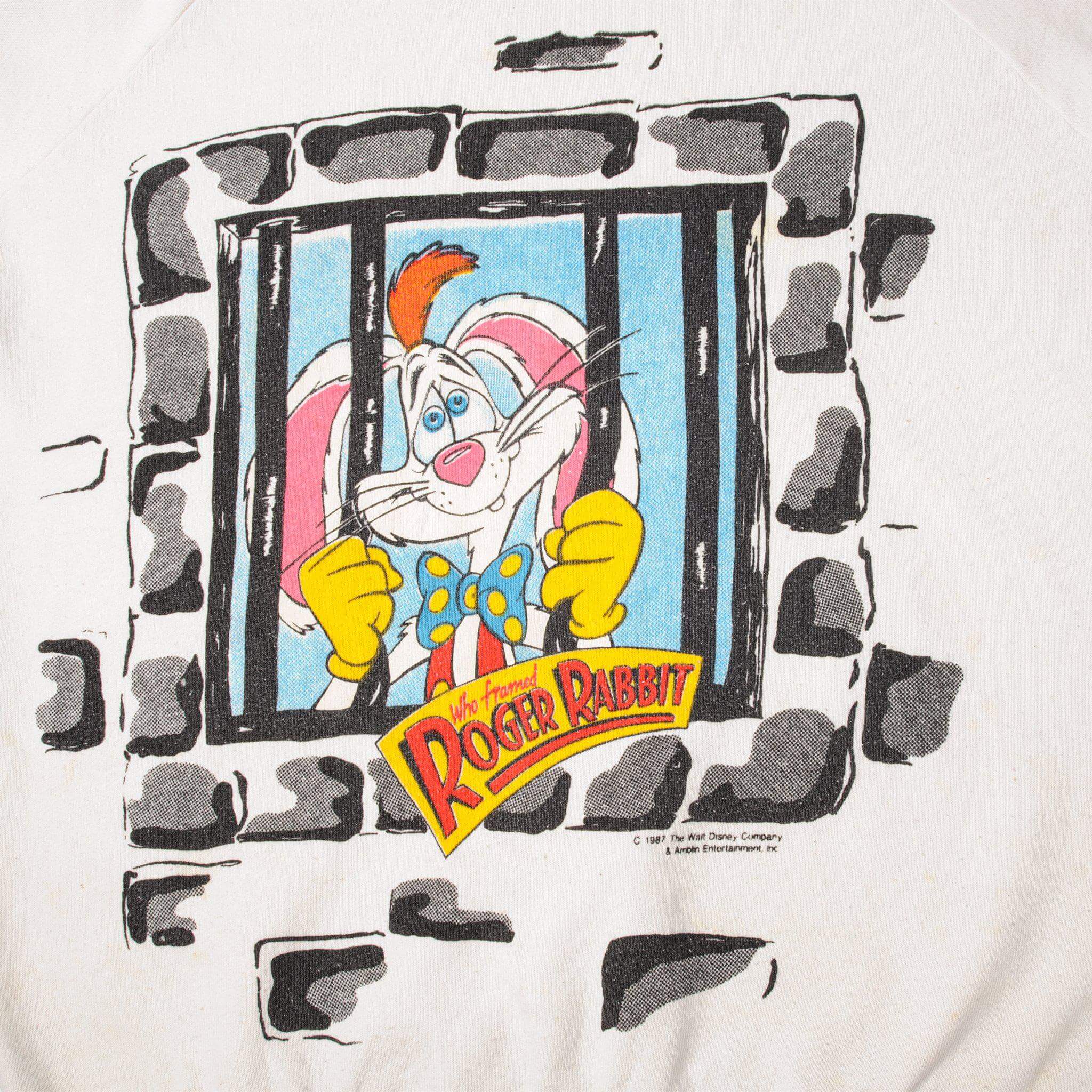 VINTAGE DISNEY ROGER RABBIT MOVIE SWEATSHIRT 1987 SIZE LARGE MADE IN USA