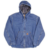 Vintage Carhartt Denim Hooded Jacket J139DST Size XL