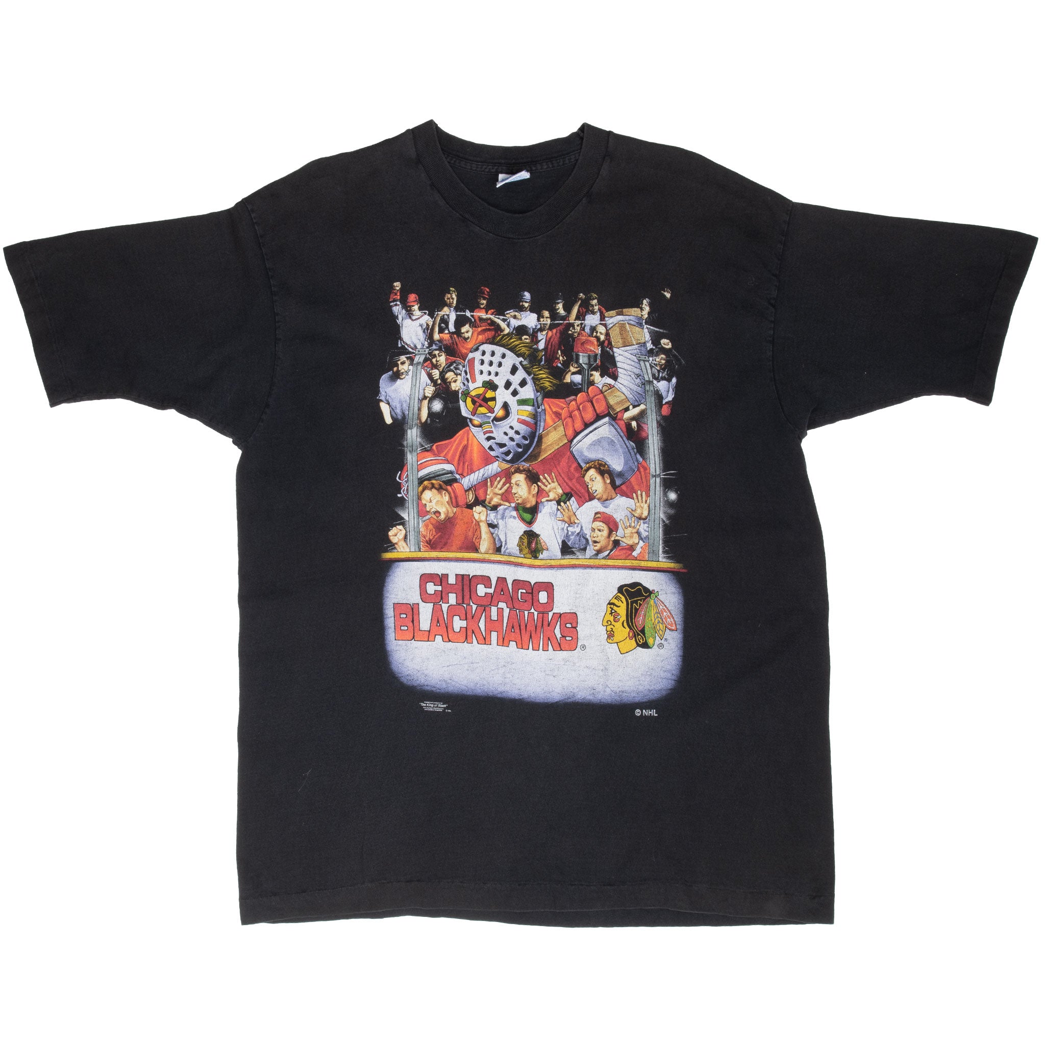 Vintage Nhl Chicago Blackhawks Tee Shirt 1995 Size XL Made In Usa With Single Stitch Sleeves