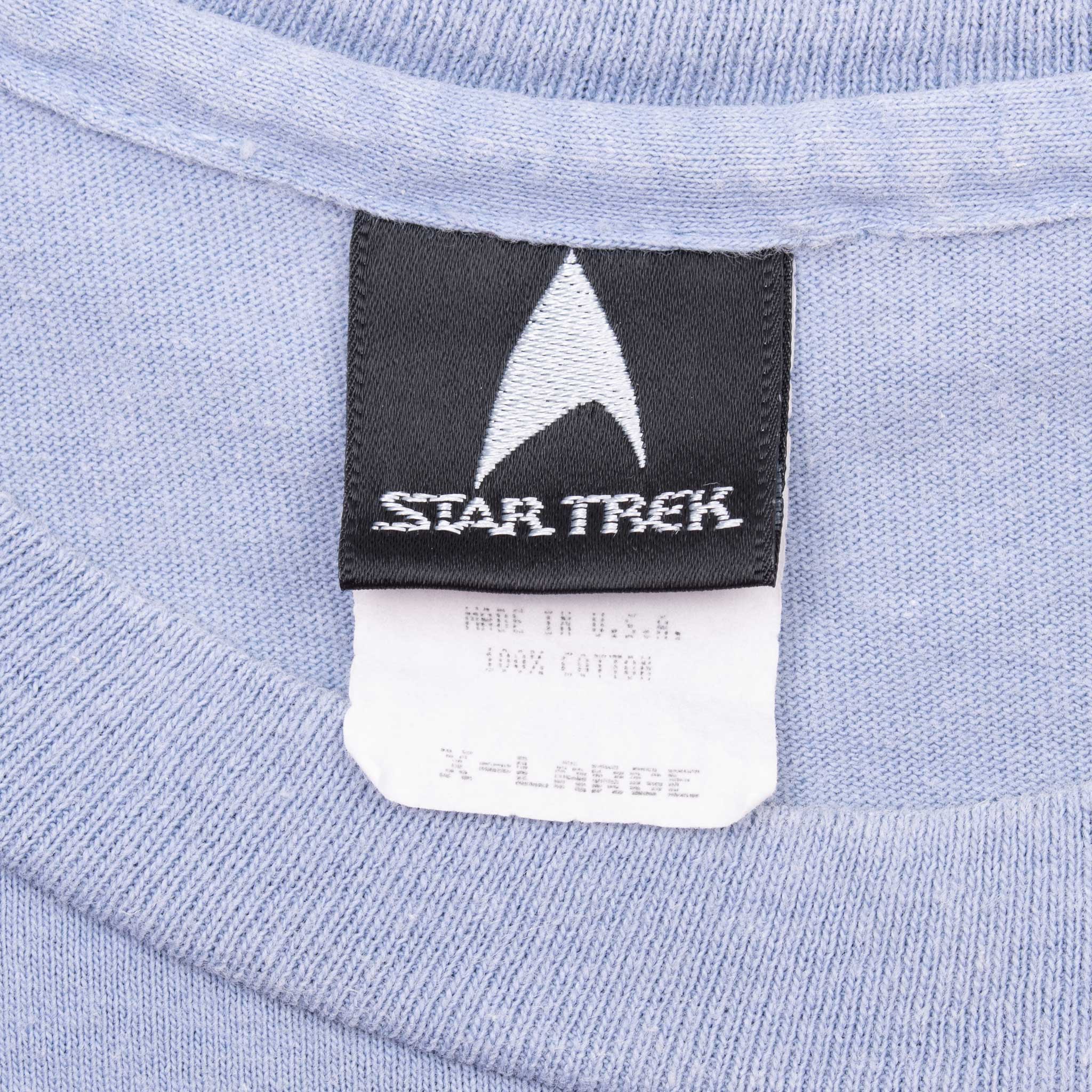 Vintage Star Trek Roles Of Acquisition All Over Print Tee Shirt 1990S Size Xl Made In Usa With Single Stitch Sleeves